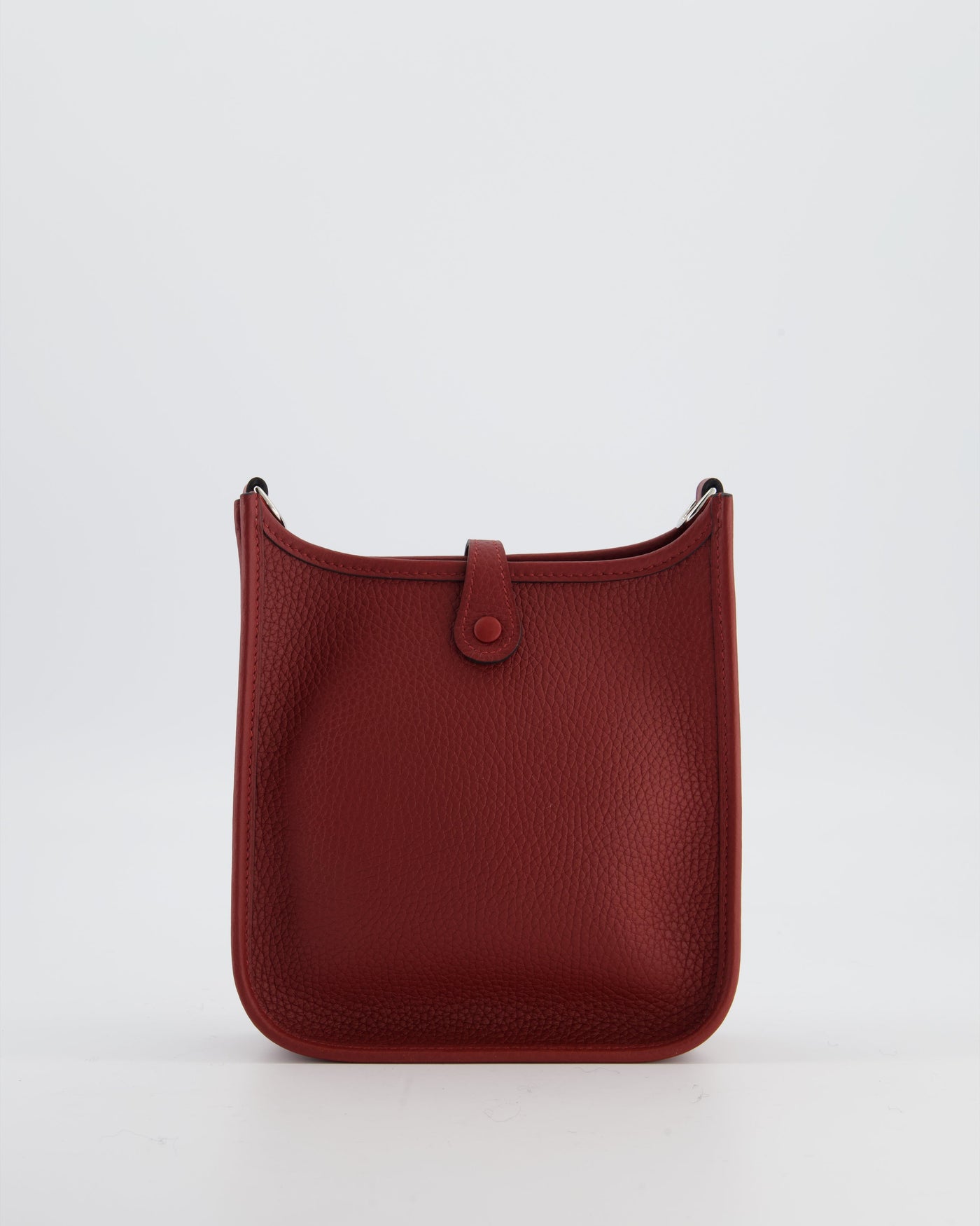Hermes Mini Evelyne Bag in Rouge H in Clemence Leather with Palladium Hardware - Product Image 6
