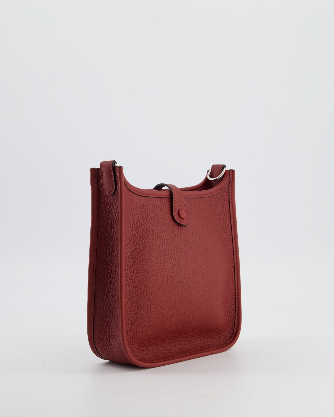 Hermes Mini Evelyne Bag in Rouge H in Clemence Leather with Palladium Hardware - Product Image 7