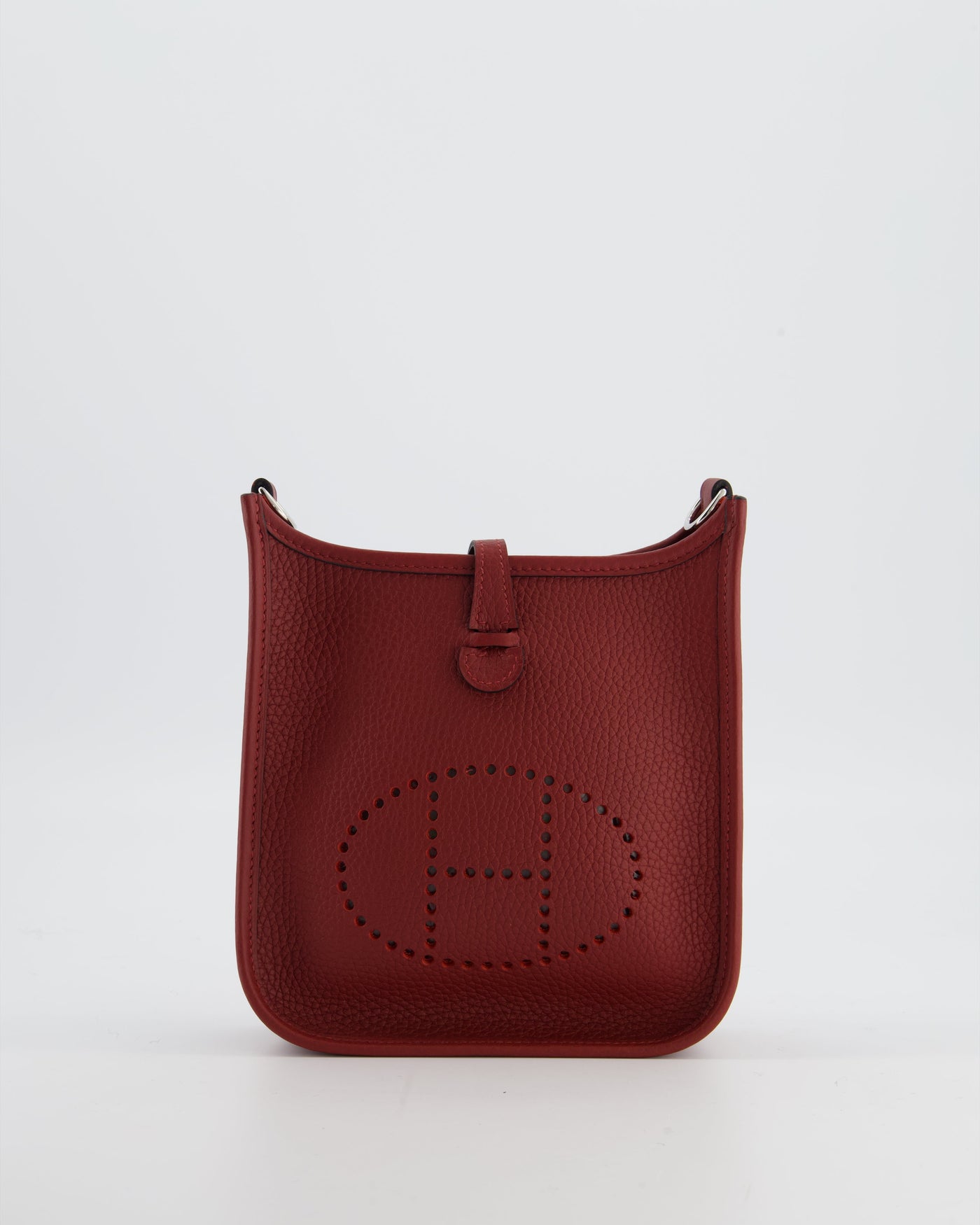 Hermes Mini Evelyne Bag in Rouge H in Clemence Leather with Palladium Hardware - Product Image 2