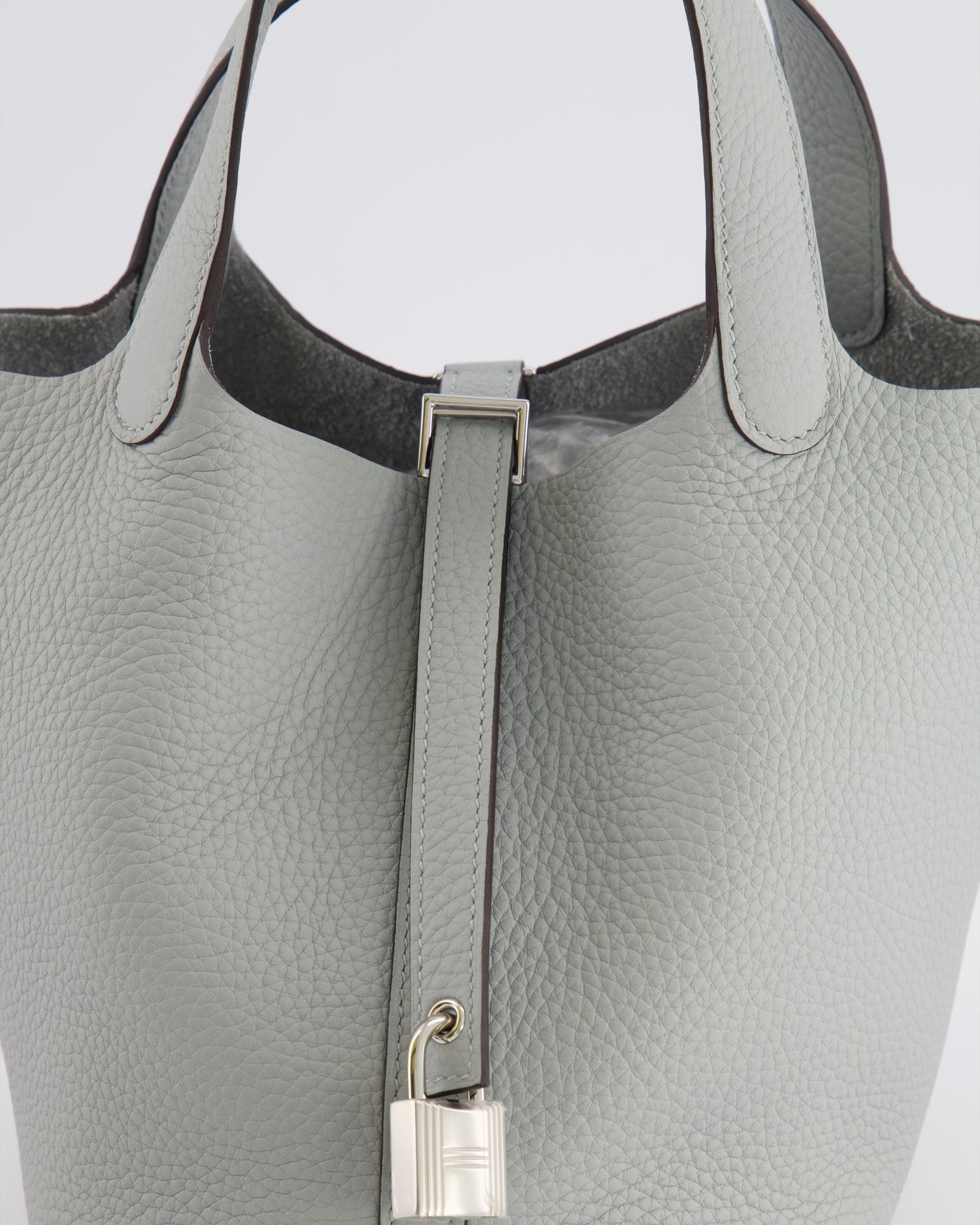*HOT* Hermes Picotin Lock Bag 18cm in Bleu Glacier Clemence Leather with Palladium Hardware - Product Image 13