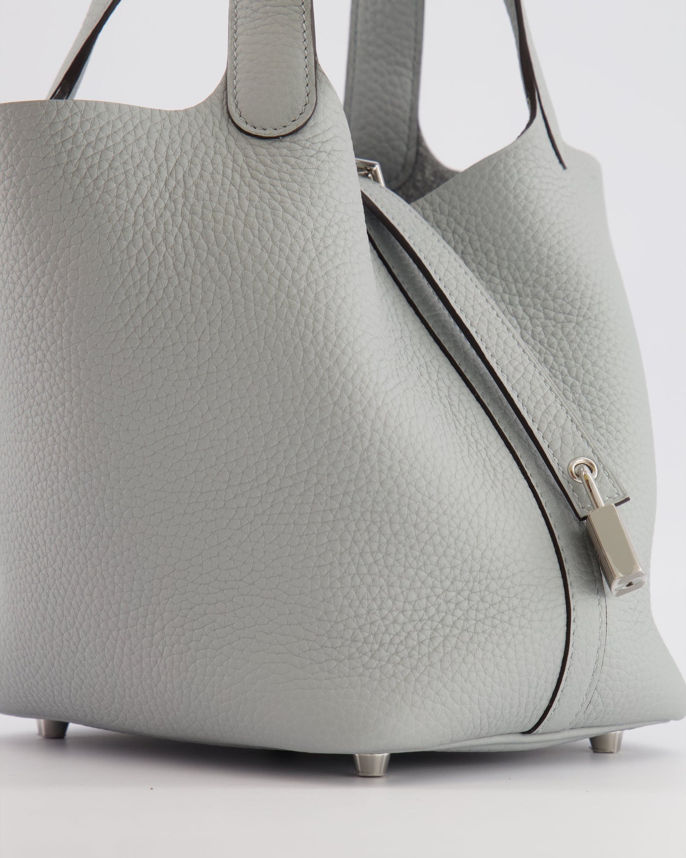 *HOT* Hermes Picotin Lock Bag 18cm in Bleu Glacier Clemence Leather with Palladium Hardware - Product Image 9