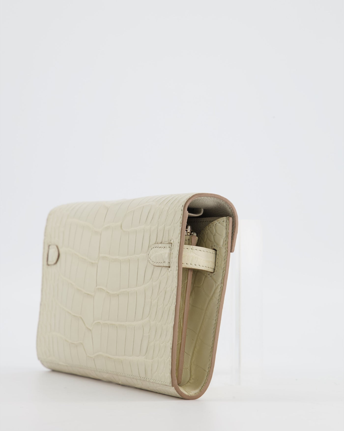 Hermes Kelly To Go Bag in Beton Alligator Mississippiensis Leather with Palladium Hardware - Product Image 6