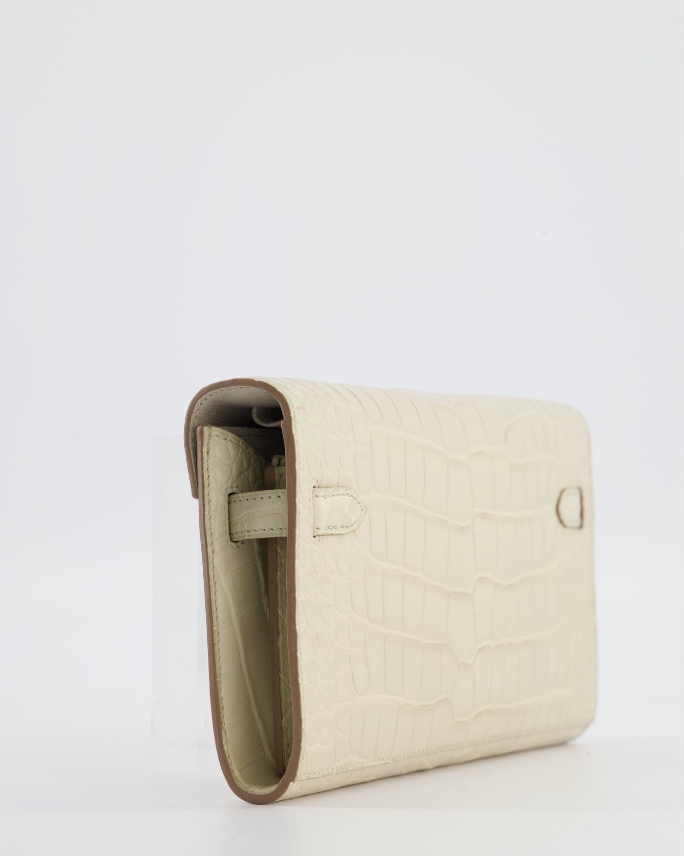 Hermes Kelly To Go Bag in Beton Alligator Mississippiensis Leather with Palladium Hardware - Product Image 7
