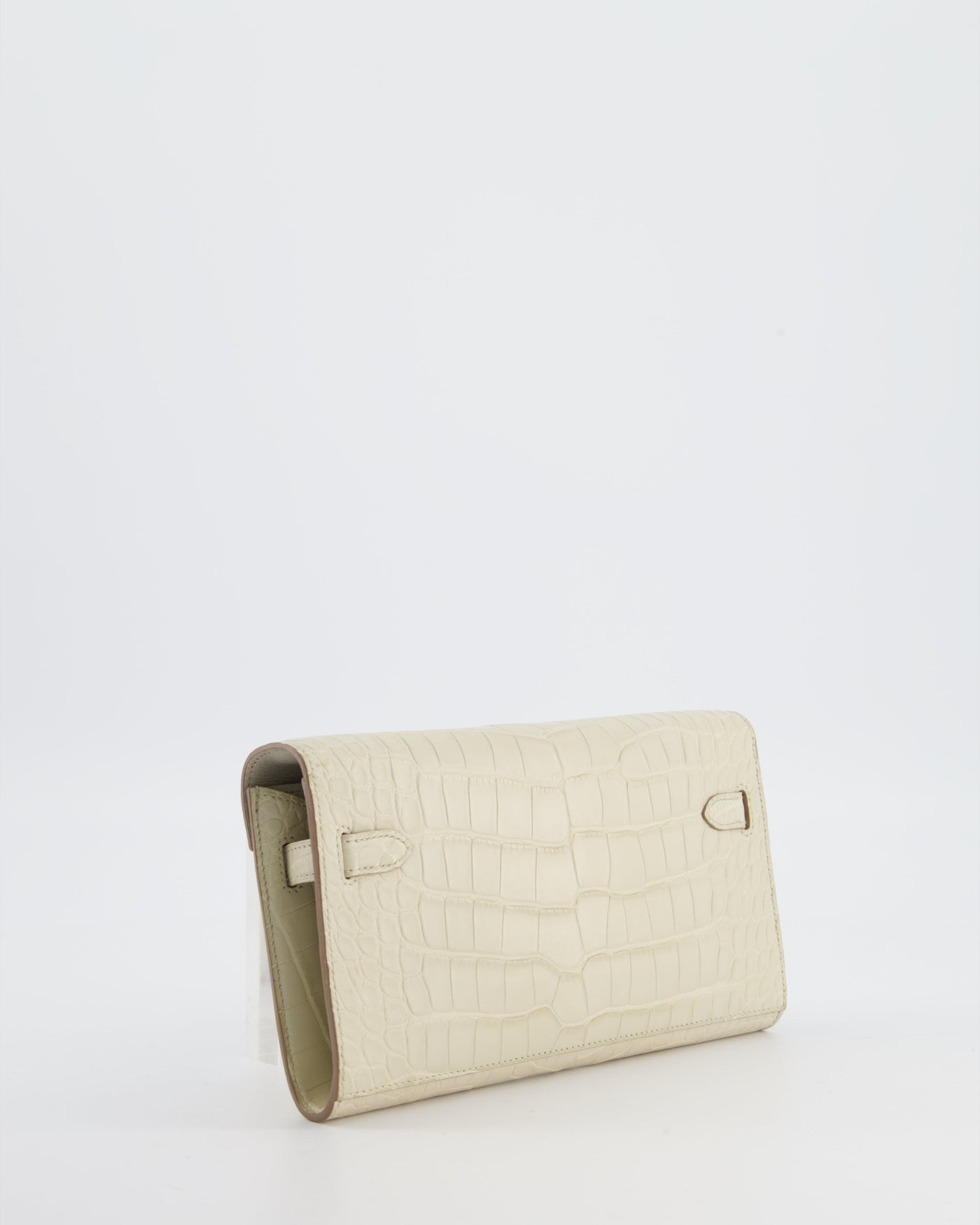 Hermes Kelly To Go Bag in Beton Alligator Mississippiensis Leather with Palladium Hardware - Product Image 16