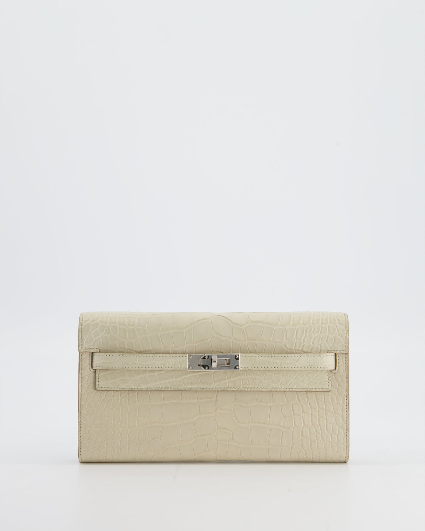 Hermes Kelly To Go Bag in Beton Alligator Mississippiensis Leather with Palladium Hardware - Product Image 10