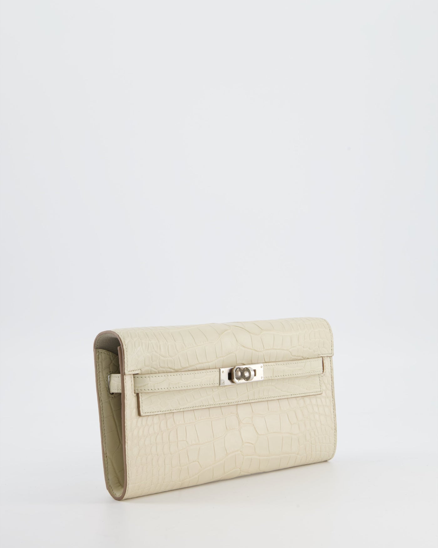 Hermes Kelly To Go Bag in Beton Alligator Mississippiensis Leather with Palladium Hardware - Product Image 11
