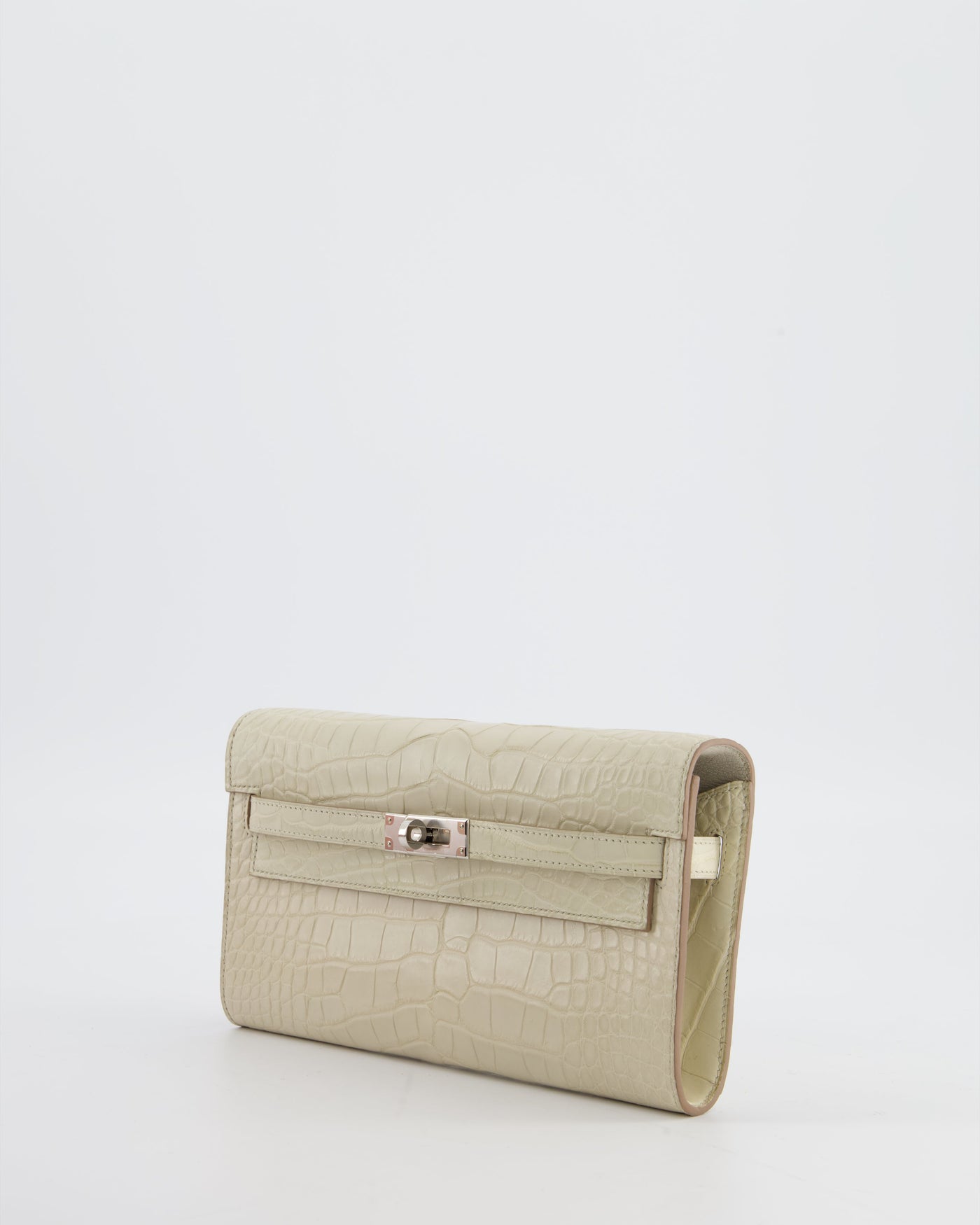 Hermes Kelly To Go Bag in Beton Alligator Mississippiensis Leather with Palladium Hardware - Product Image 12