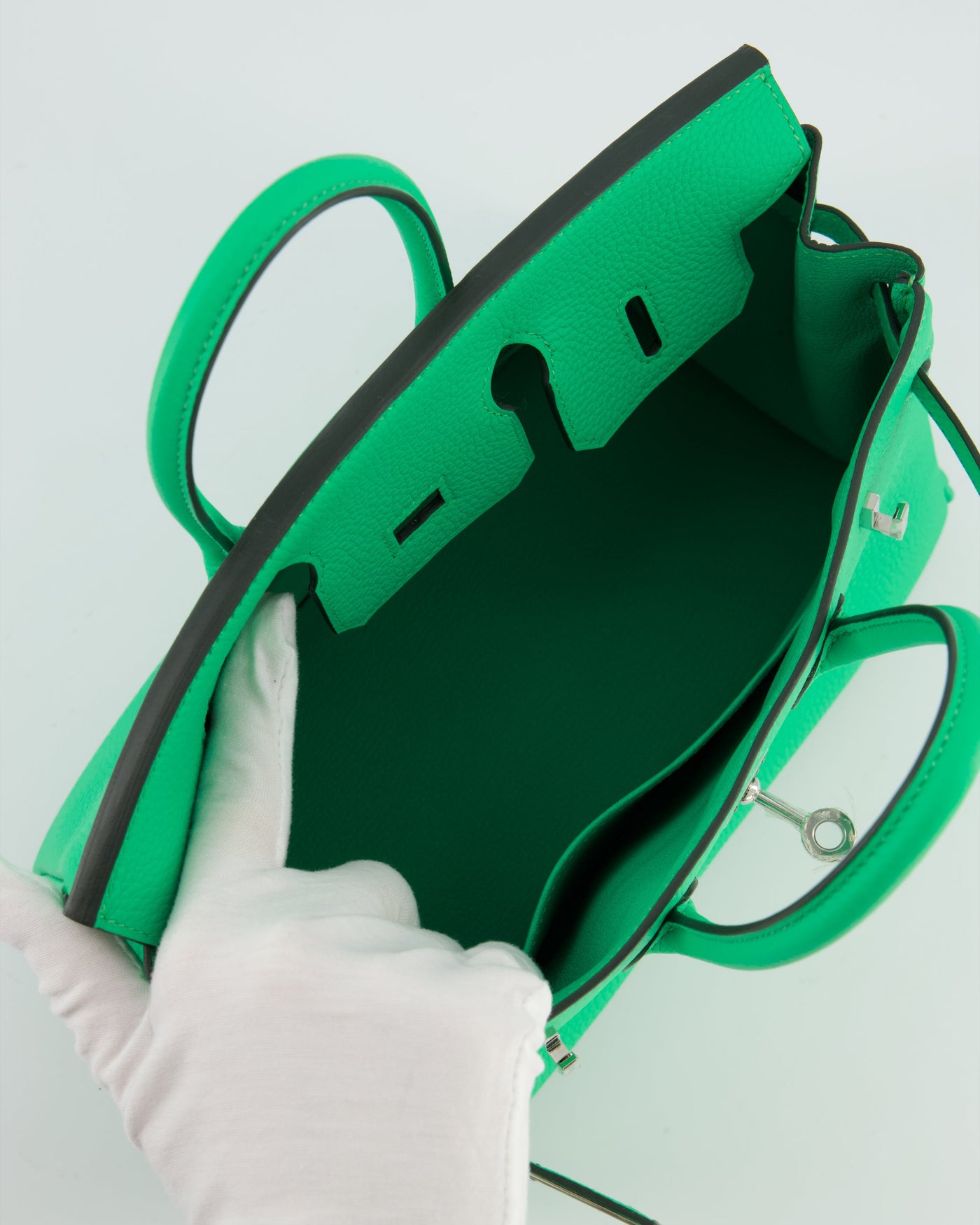 Hermes Birkin 25 Retourne Bag in Vert Comics Togo Leather with Palladium Hardware - Product Image 19