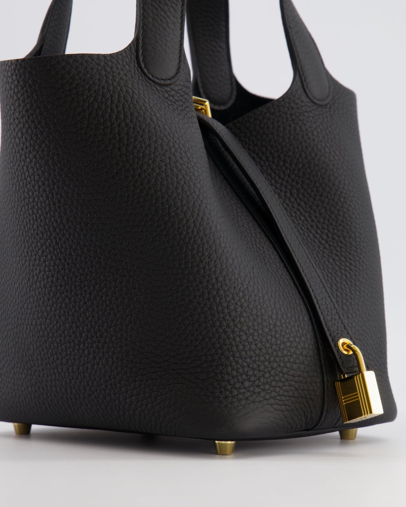 Hermes Picotin Lock Bag 18cm in Noir Clemence Leather with Gold Hardware - Product Image 10