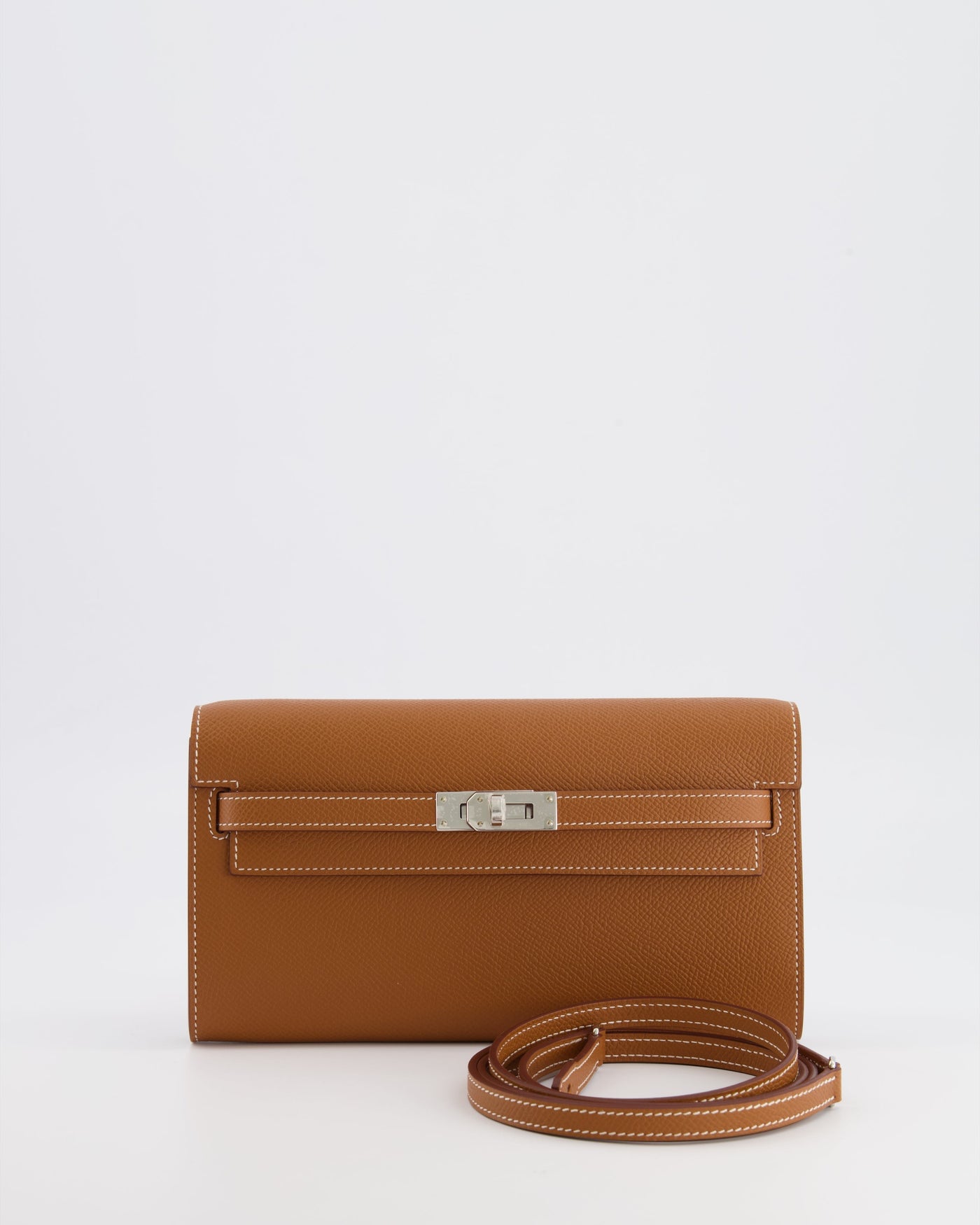 Hermes Kelly To Go Bag in Gold Epsom Leather with Palladium Hardware | Studio Nafay