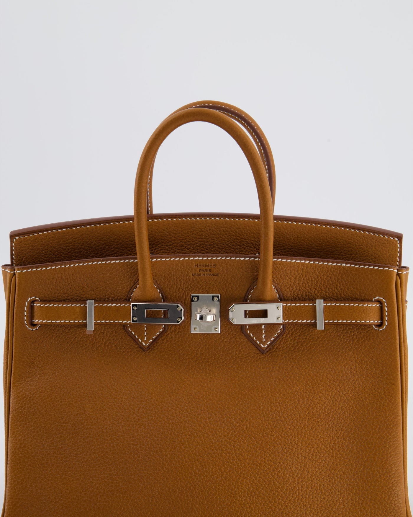 *RARE* Hermes Birkin 25 Retourne Bag in Fauve Barenia Faubourg Leather with Palladium Hardware - Product Image 17