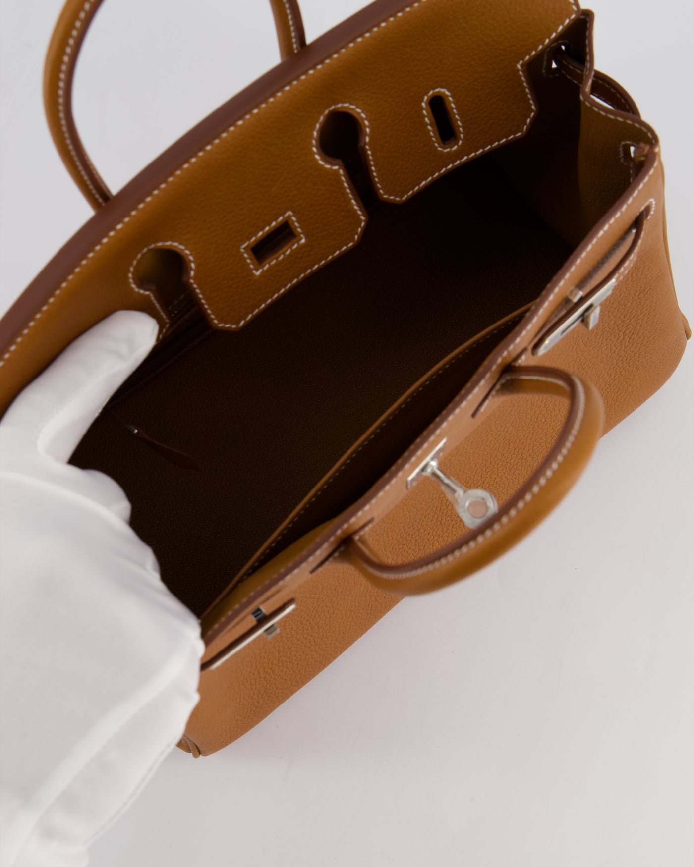 *RARE* Hermes Birkin 25 Retourne Bag in Fauve Barenia Faubourg Leather with Palladium Hardware - Product Image 11