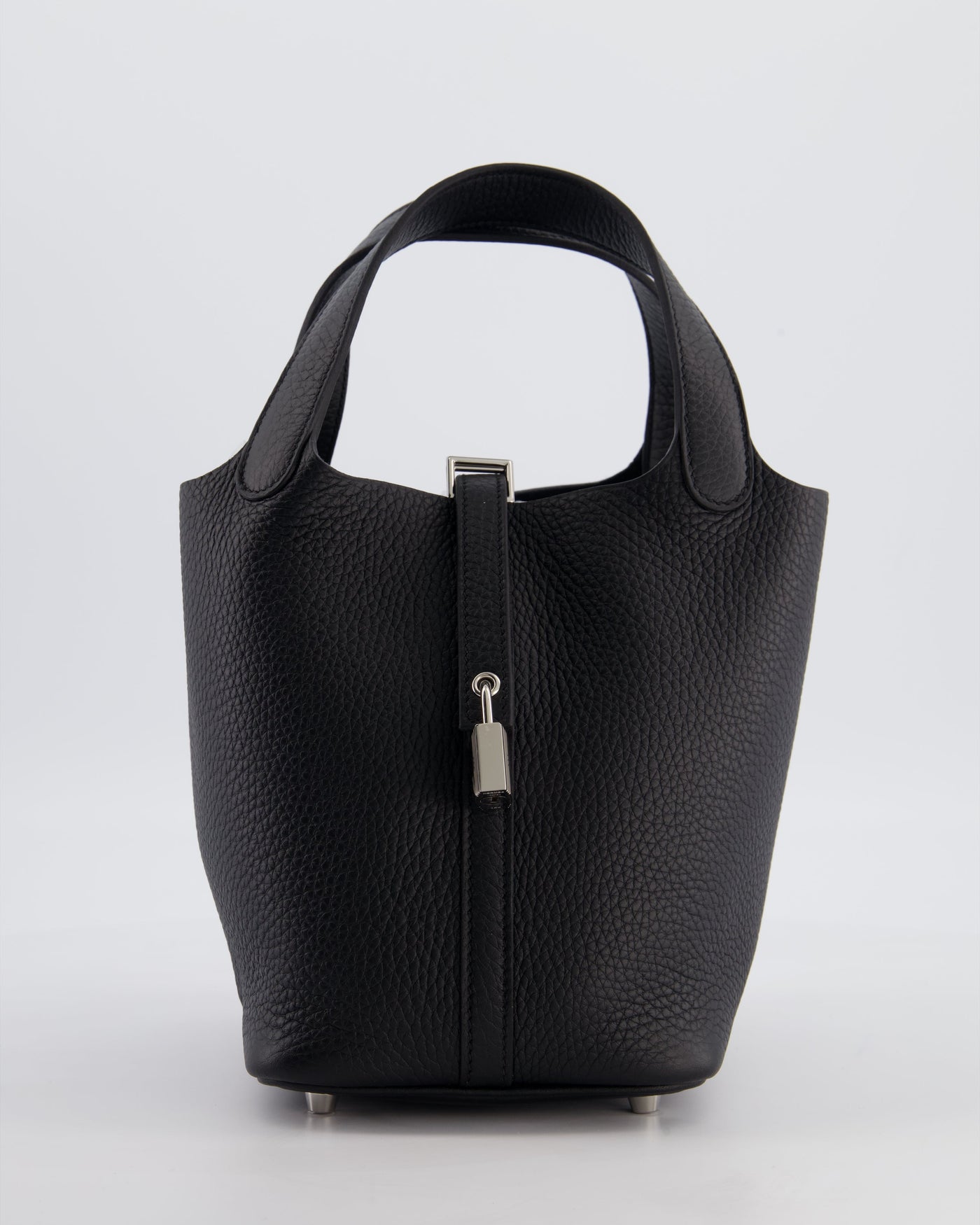 Hermes Picotin Lock 18 Bag in Noir Clemence Leather with Palladium Hardware | Studio Nafay