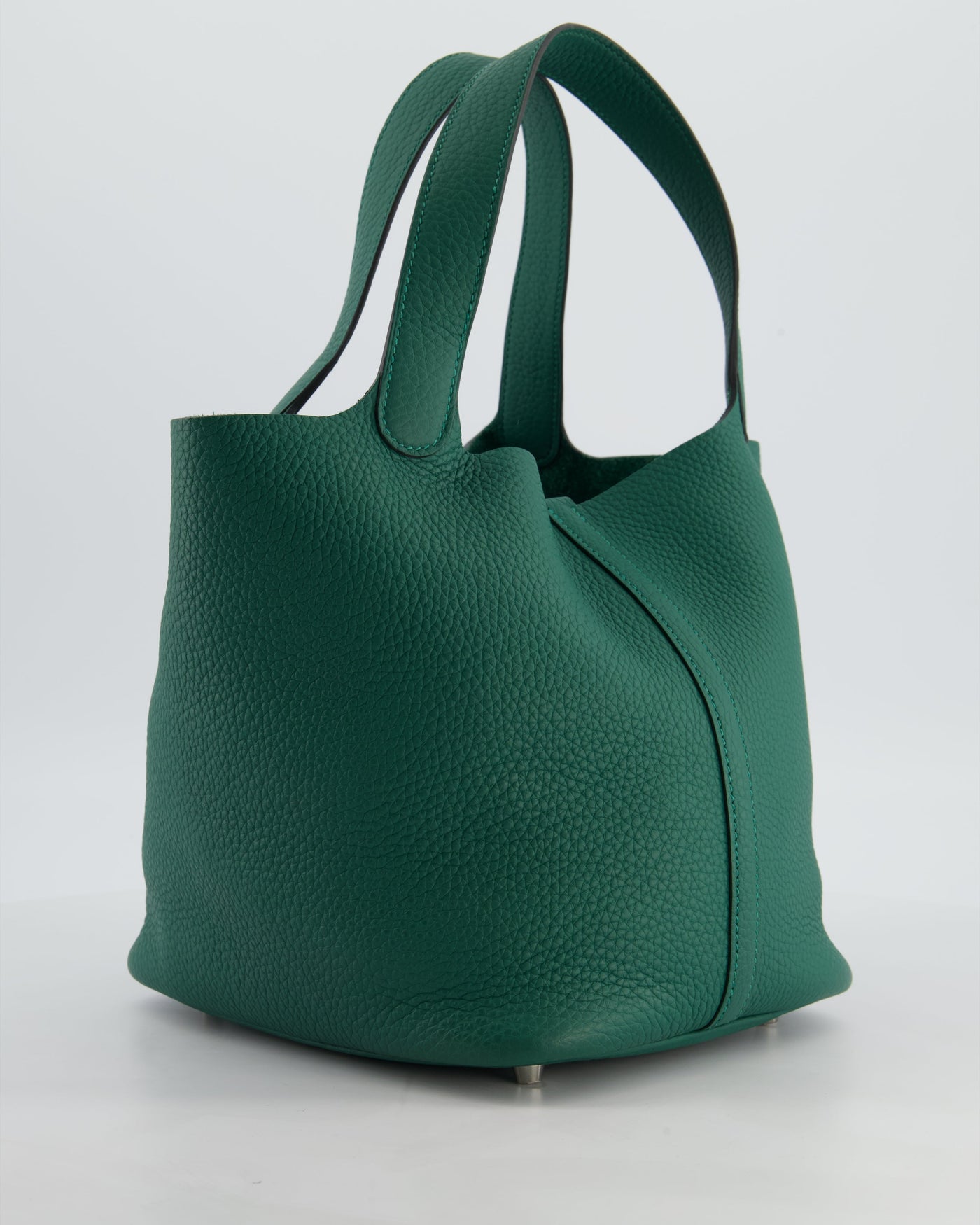 Hermes Picotin Lock 22 Bag in Vert Moyen Clemence Leather with Palladium Hardware - Product Image 6