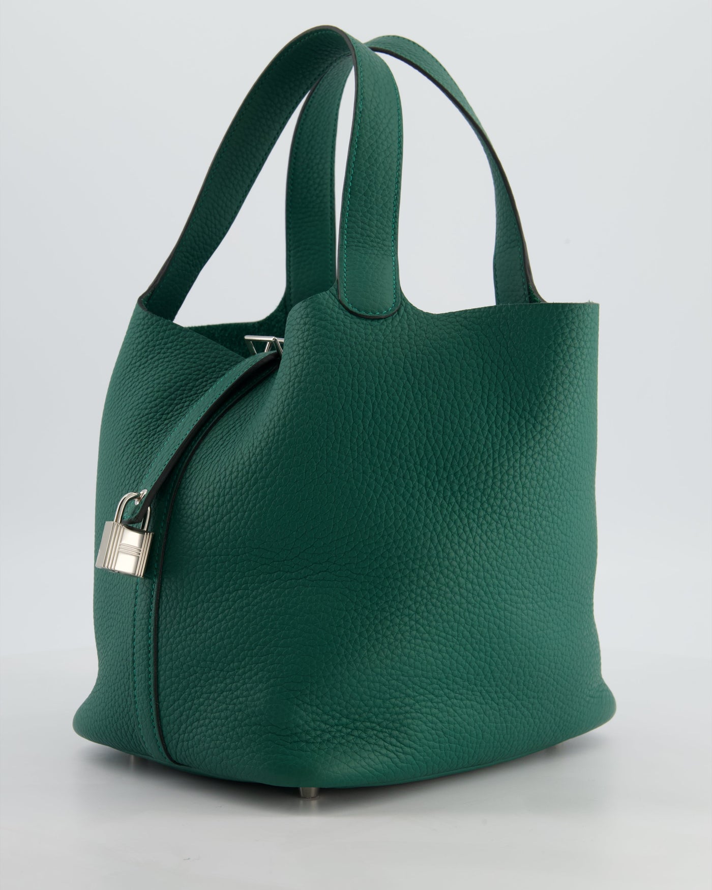 Hermes Picotin Lock 22 Bag in Vert Moyen Clemence Leather with Palladium Hardware - Product Image 8