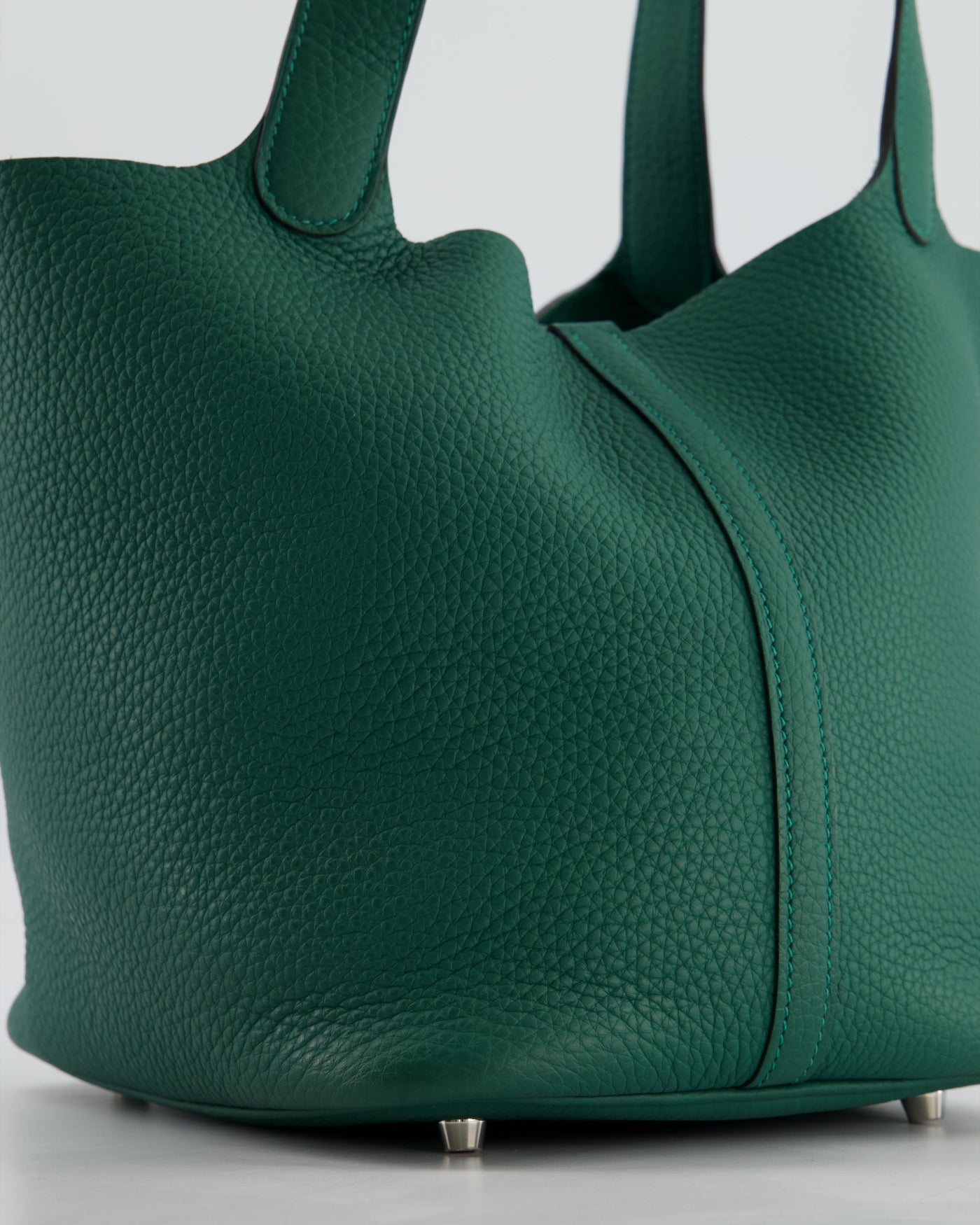 Hermes Picotin Lock 22 Bag in Vert Moyen Clemence Leather with Palladium Hardware - Product Image 12
