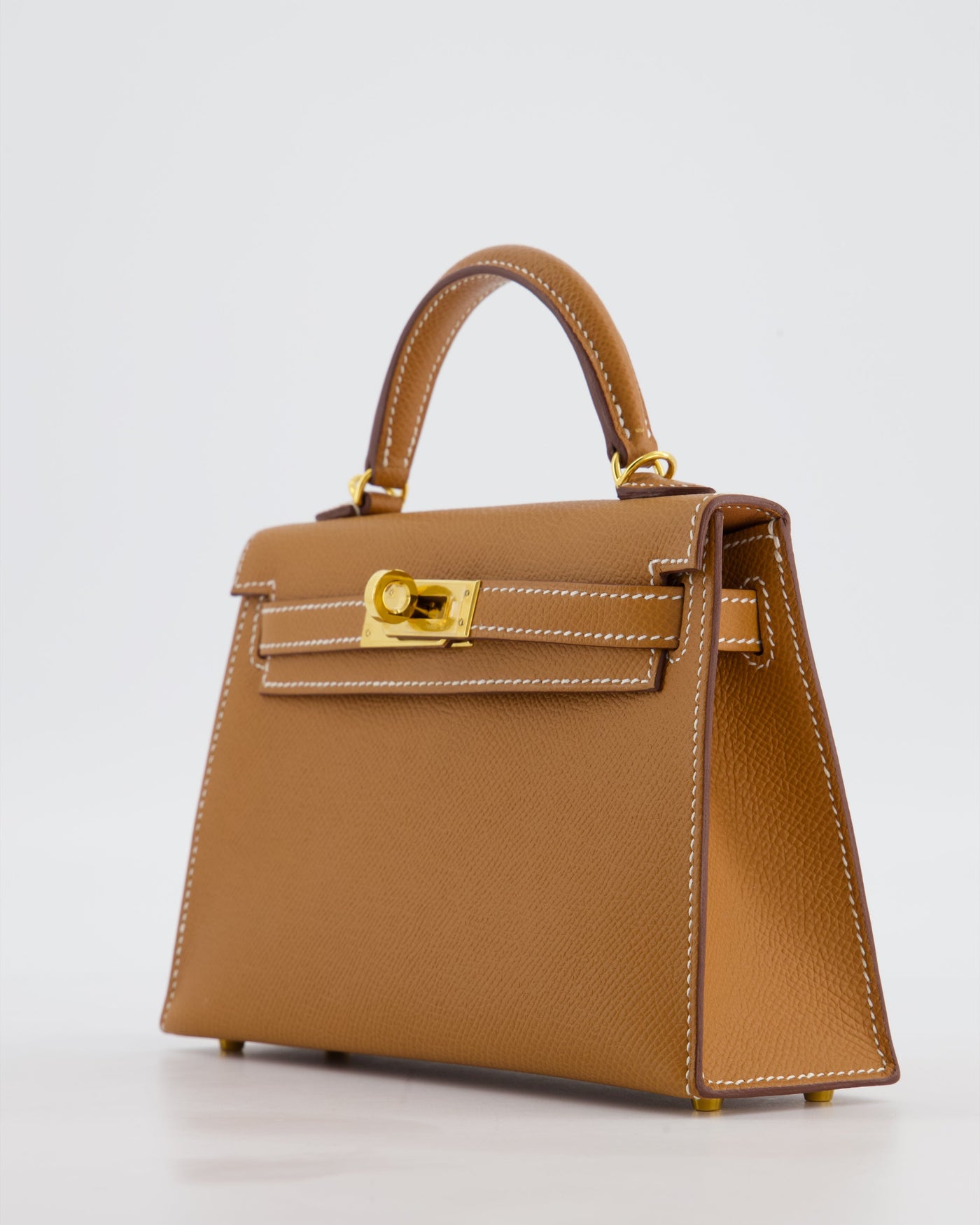 Hermes Mini Kelly II 20 Bag in Gold Epsom Leather with Gold Hardware - Product Image 11