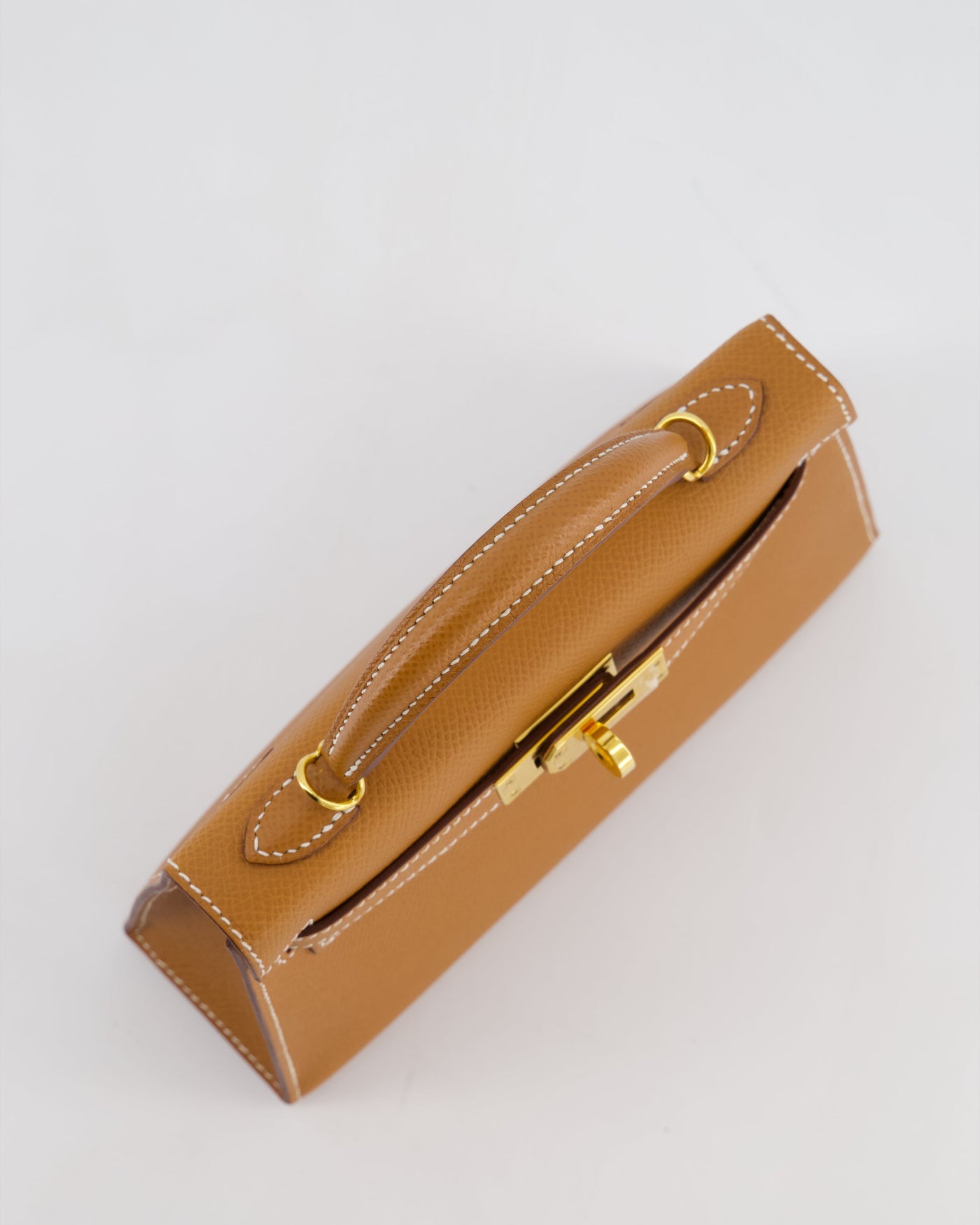 Hermes Mini Kelly II 20 Bag in Gold Epsom Leather with Gold Hardware - Product Image 17
