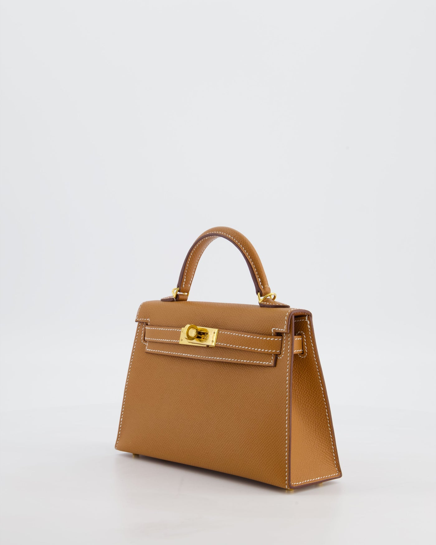 Hermes Mini Kelly II 20 Bag in Gold Epsom Leather with Gold Hardware - Product Image 9