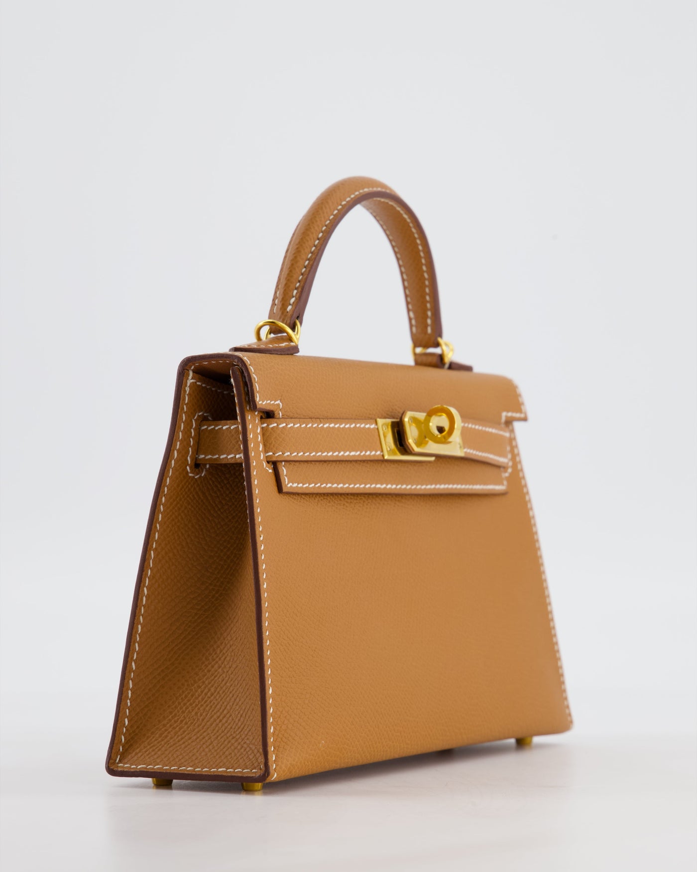 Hermes Mini Kelly II 20 Bag in Gold Epsom Leather with Gold Hardware - Product Image 10