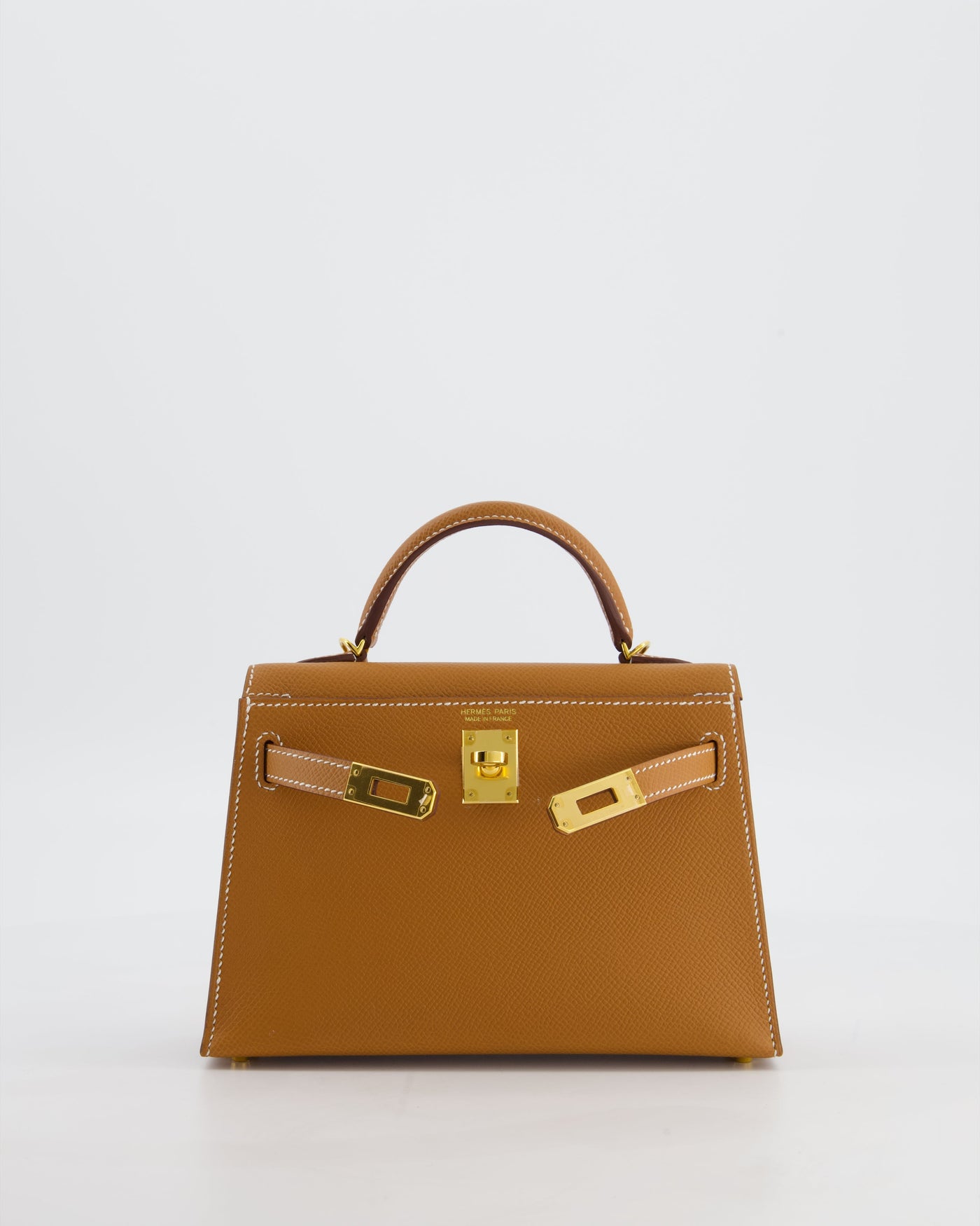 Hermes Mini Kelly II 20 Bag in Gold Epsom Leather with Gold Hardware - Product Image 15