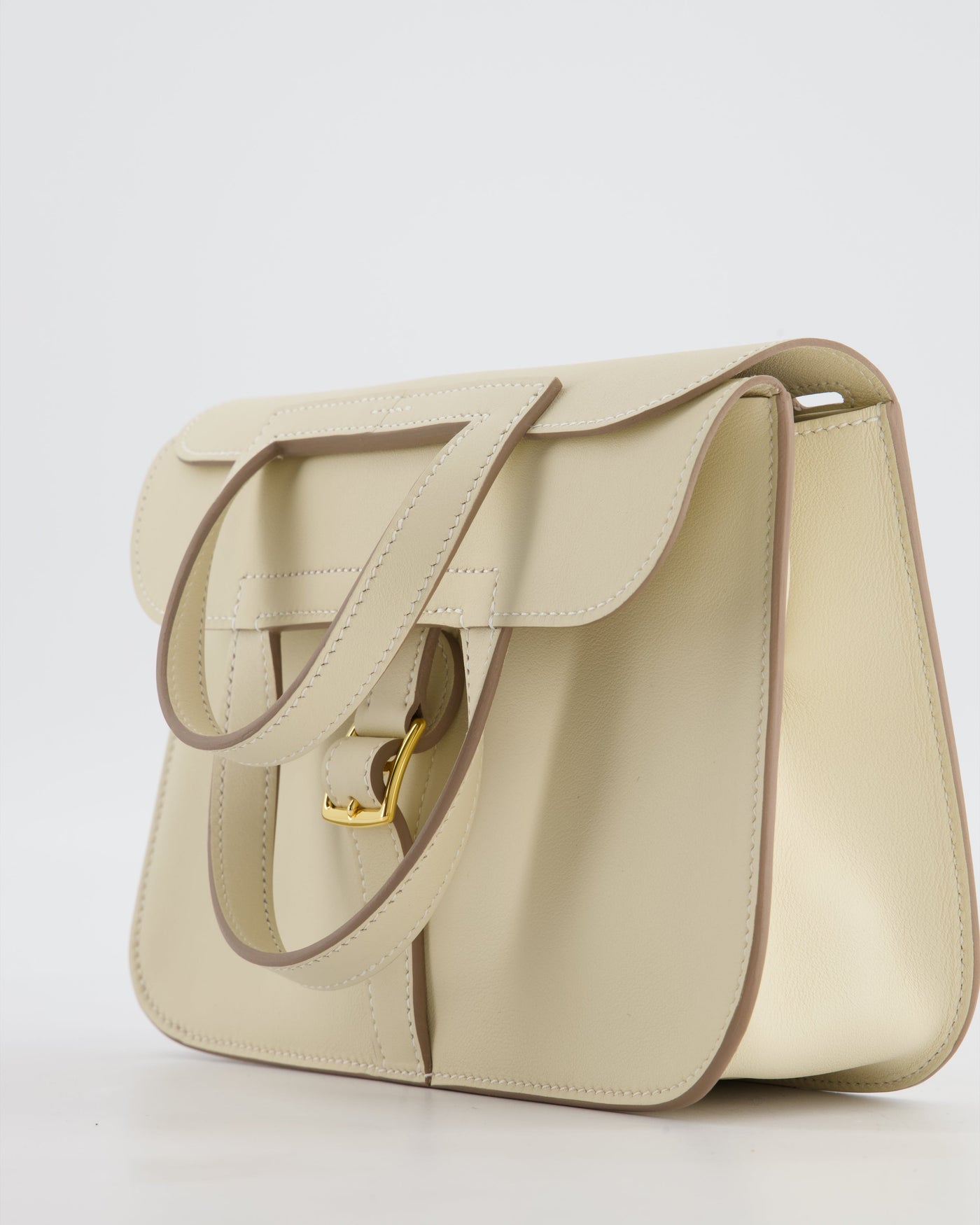 *NEW SIZE* Hermes Mini Halzan Bag in Craie Swift Leather with Gold Hardware - Product Image 12