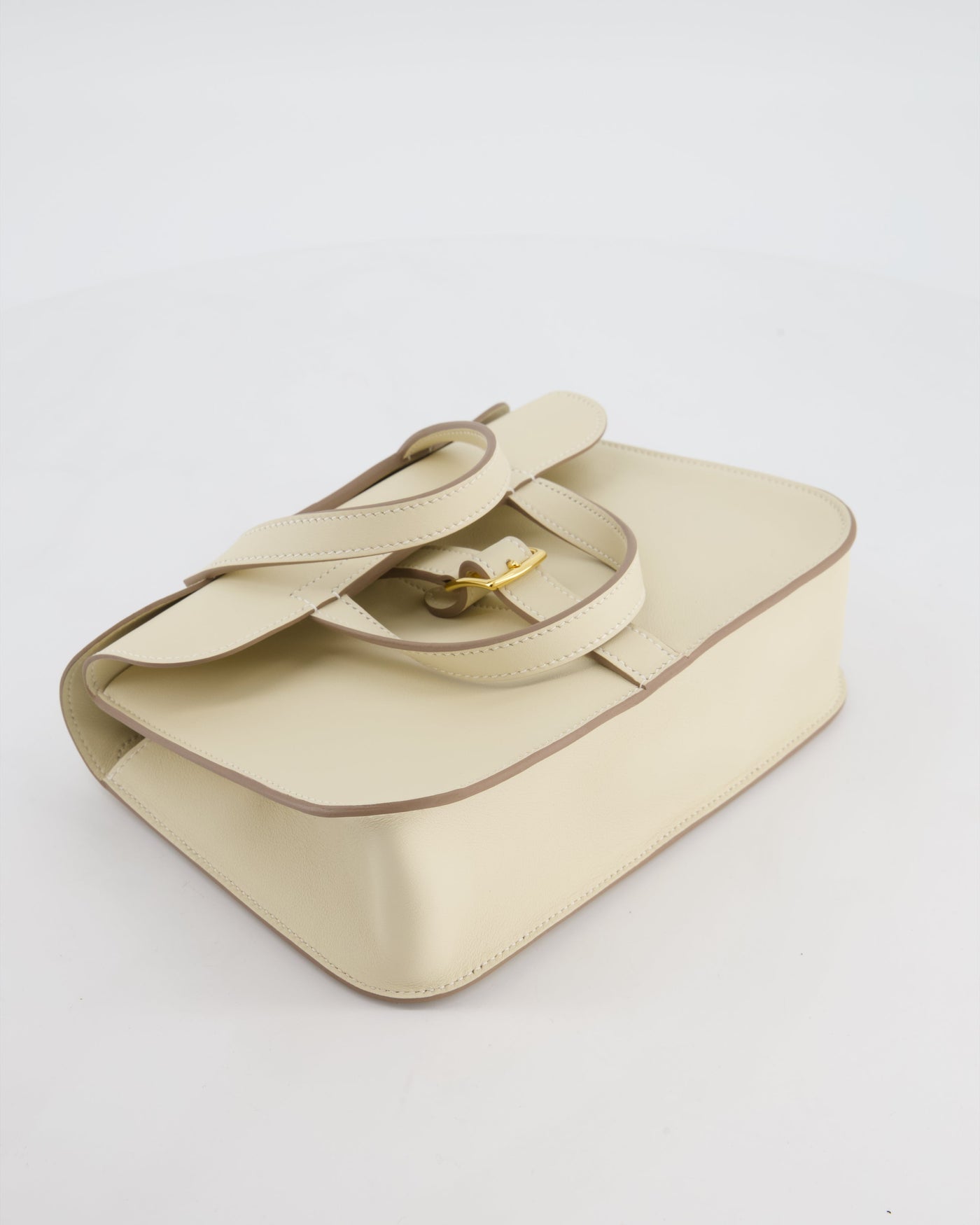 *NEW SIZE* Hermes Mini Halzan Bag in Craie Swift Leather with Gold Hardware - Product Image 17