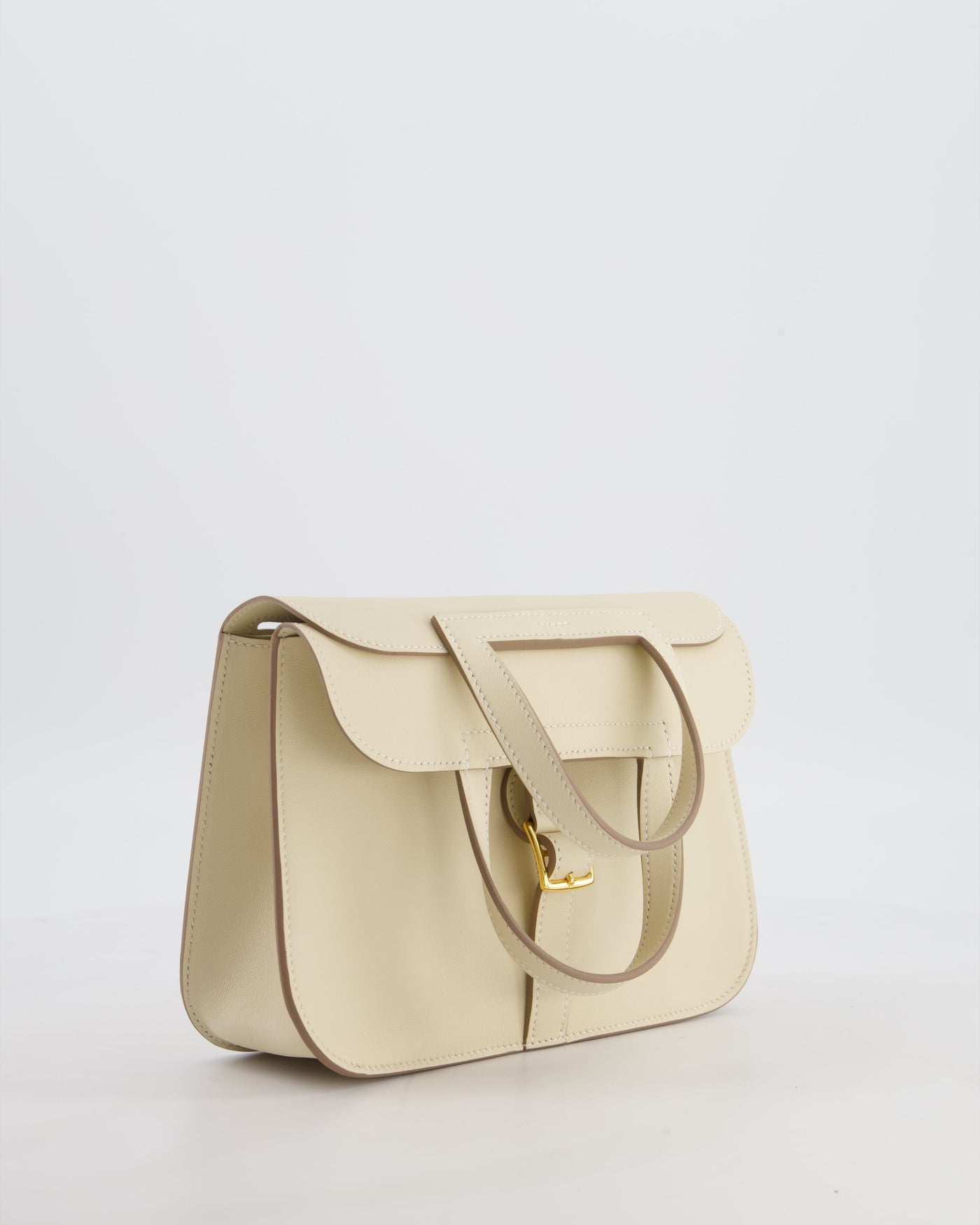 *NEW SIZE* Hermes Mini Halzan Bag in Craie Swift Leather with Gold Hardware - Product Image 4