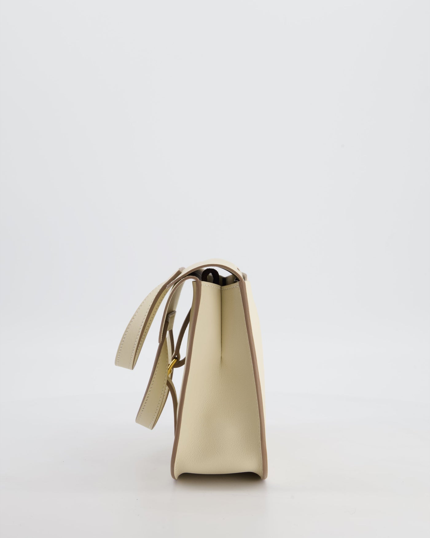 *NEW SIZE* Hermes Mini Halzan Bag in Craie Swift Leather with Gold Hardware - Product Image 9