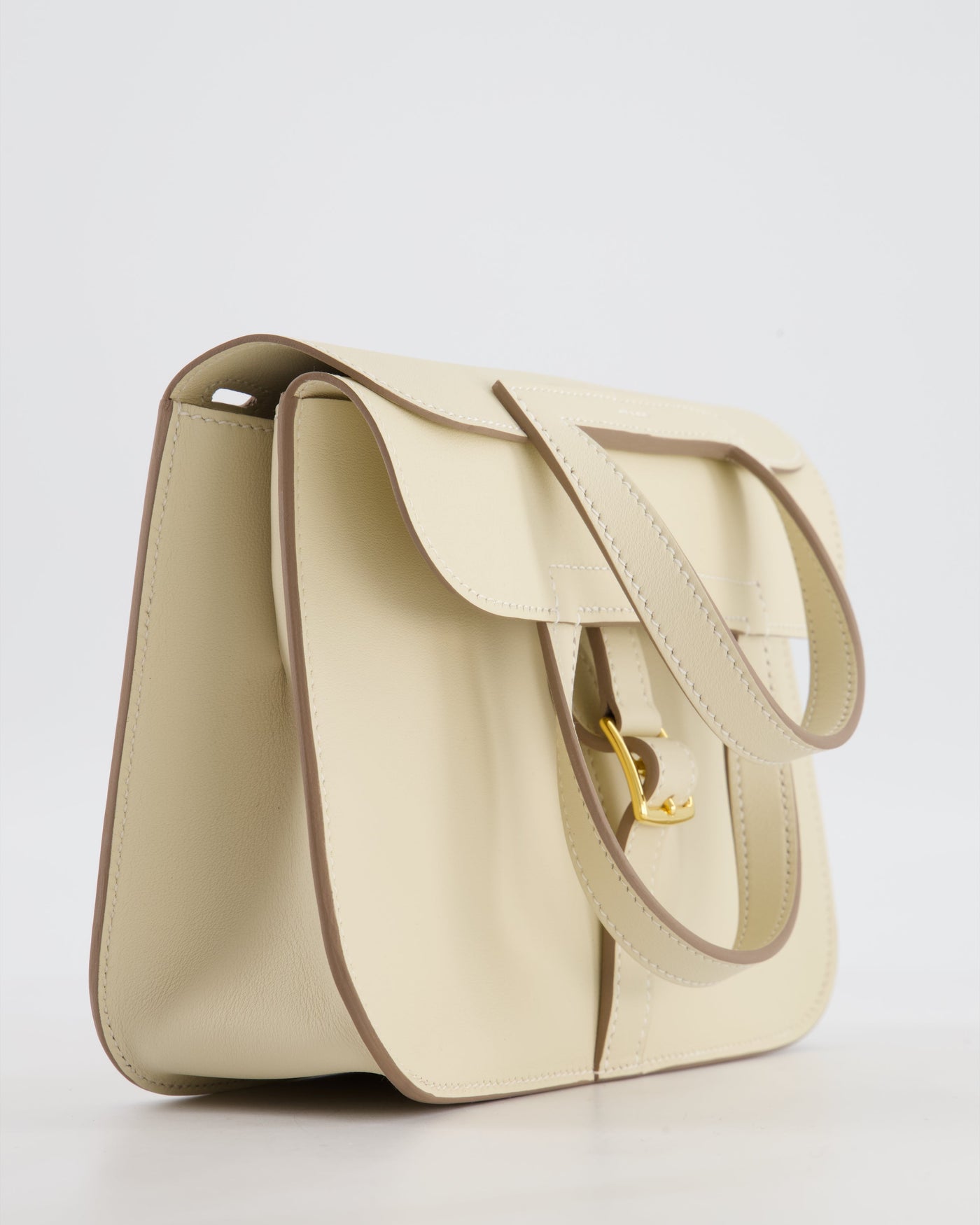 *NEW SIZE* Hermes Mini Halzan Bag in Craie Swift Leather with Gold Hardware - Product Image 11