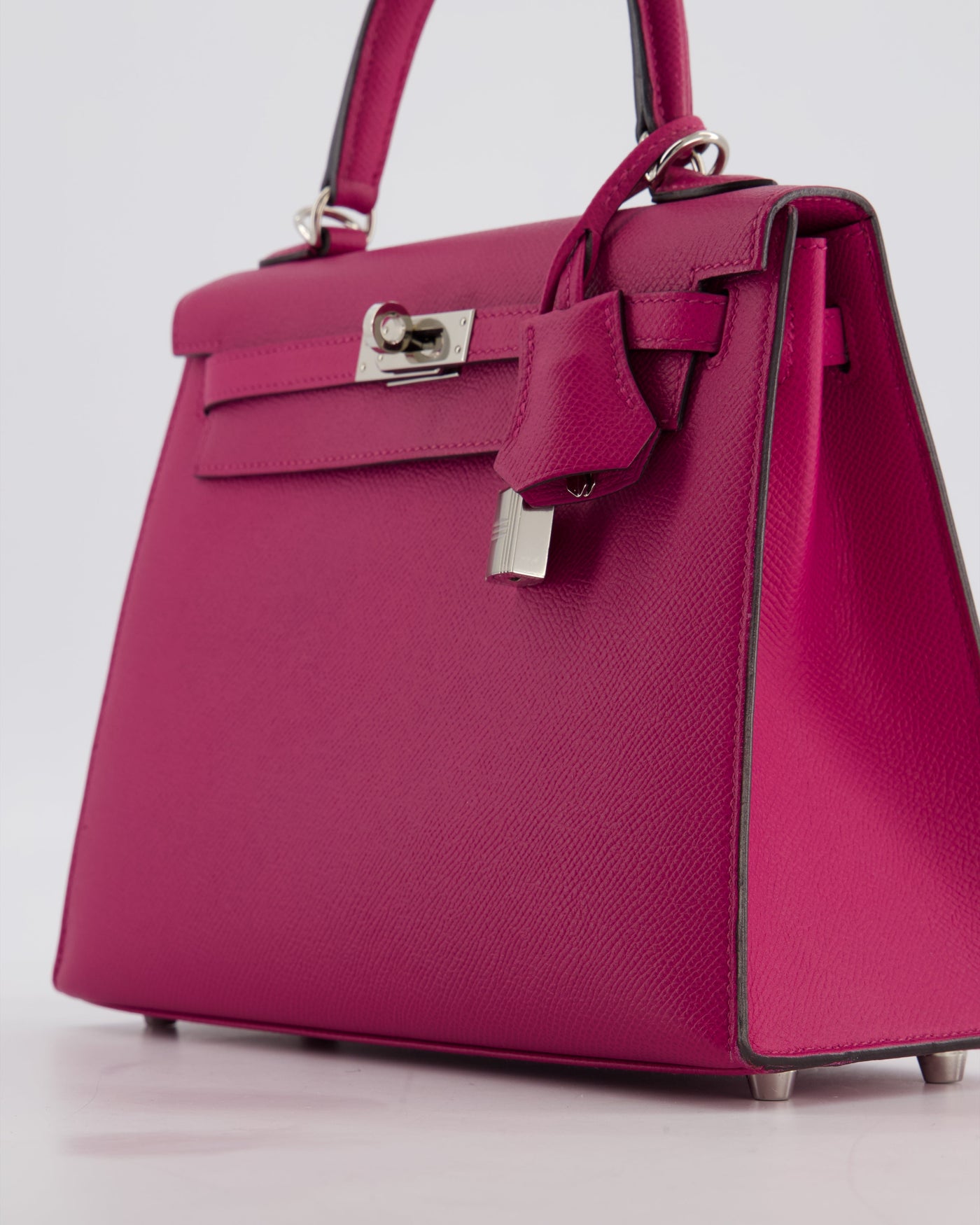 Hermes Kelly 25 Sellier Bag in Rose Pourpre Epsom Leather with Palladium Hardware - Product Image 11