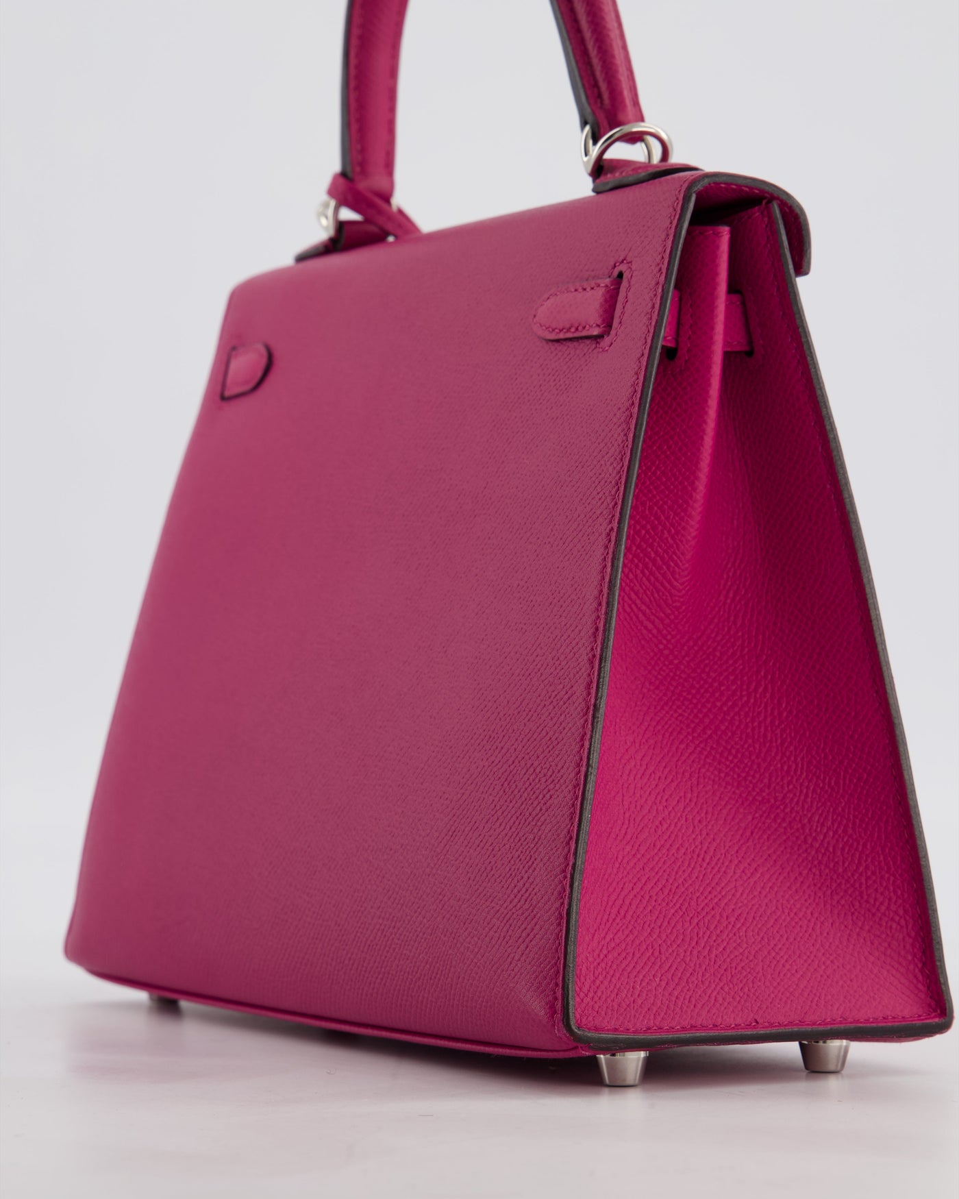 Hermes Kelly 25 Sellier Bag in Rose Pourpre Epsom Leather with Palladium Hardware - Product Image 12