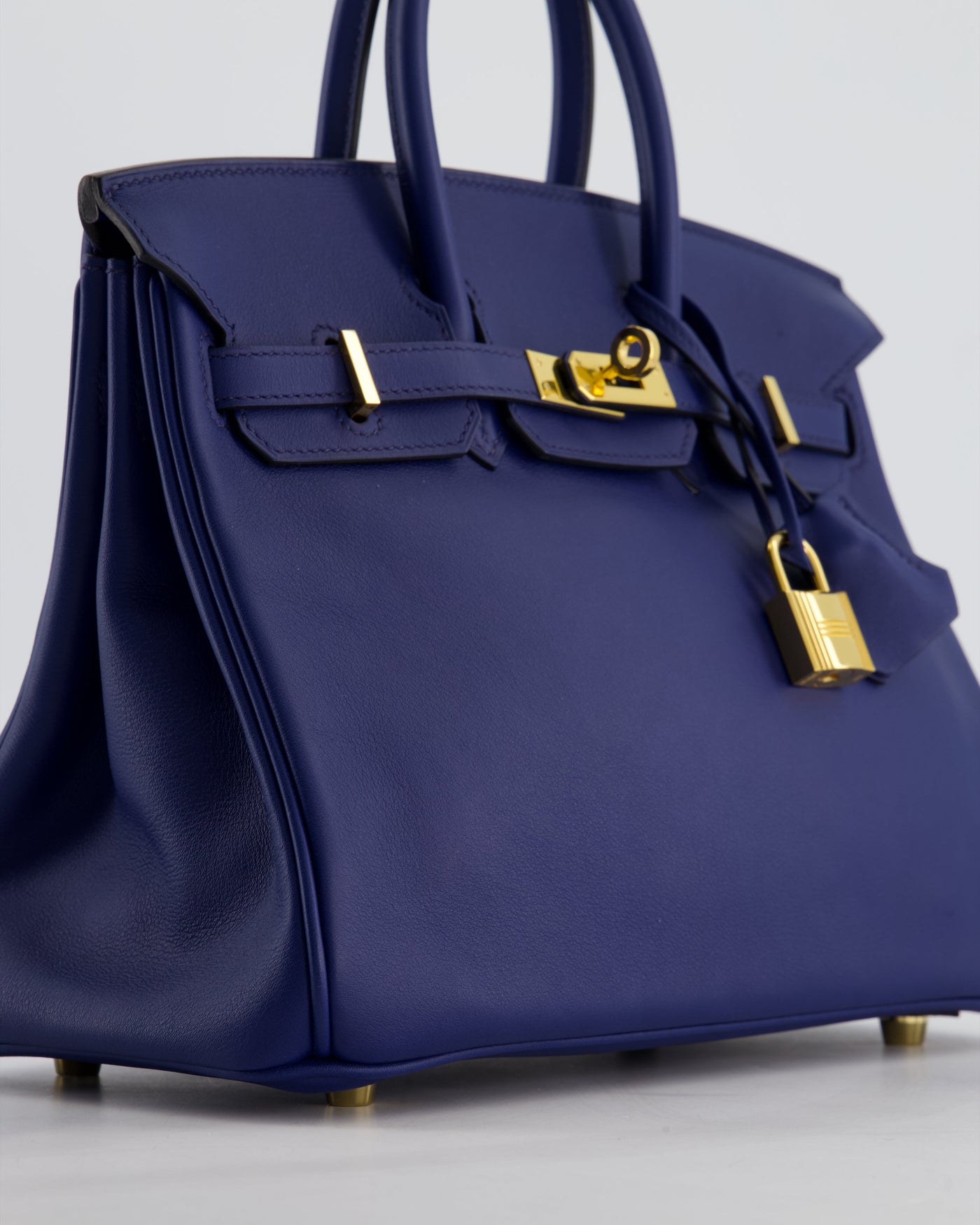 Hermes Birkin 25 Retourne Bag in Bleu Saphir Swift Leather with Gold Hardware - Product Image 10