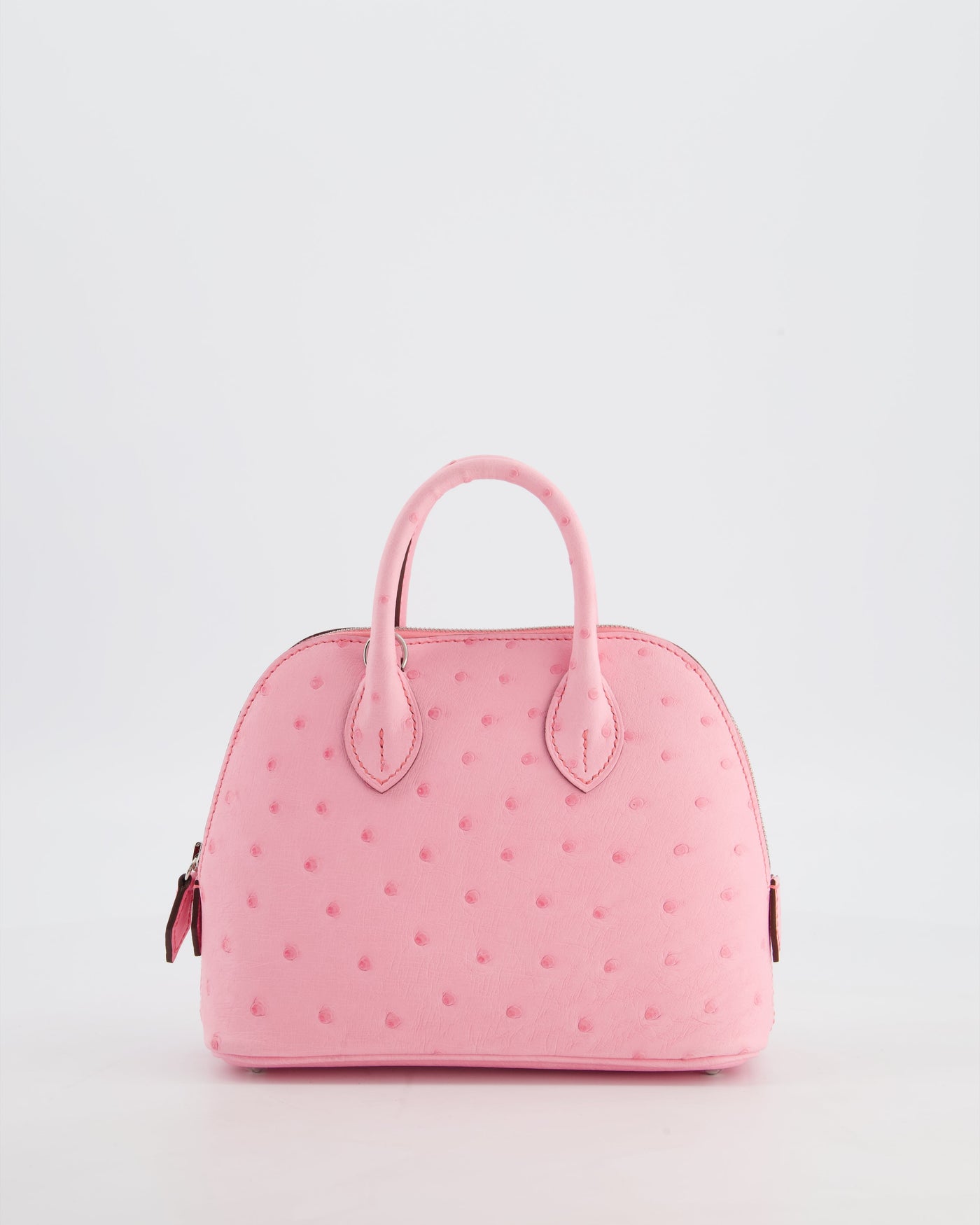 *HOT* Hermes Mini Bolide Bag in Rose Bubblegum Ostrich Leather with Palladium Hardware - Product Image 3
