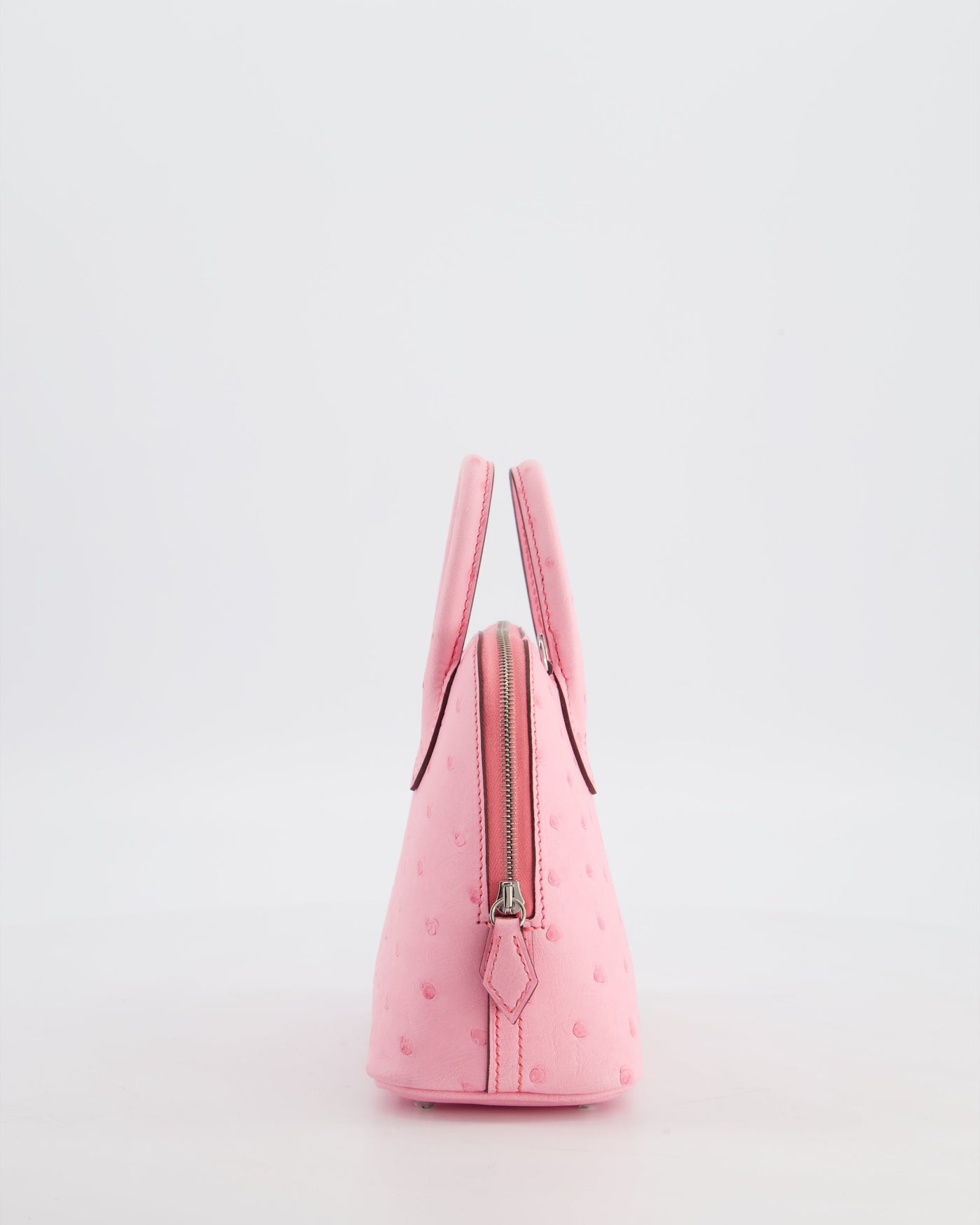 *HOT* Hermes Mini Bolide Bag in Rose Bubblegum Ostrich Leather with Palladium Hardware - Product Image 8