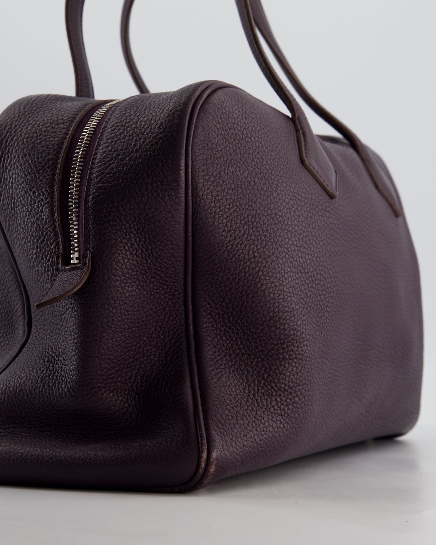 Hermes Victoria II 35cm Bag in Raisin Clemence Leather with Palladium Hardware - Product Image 10