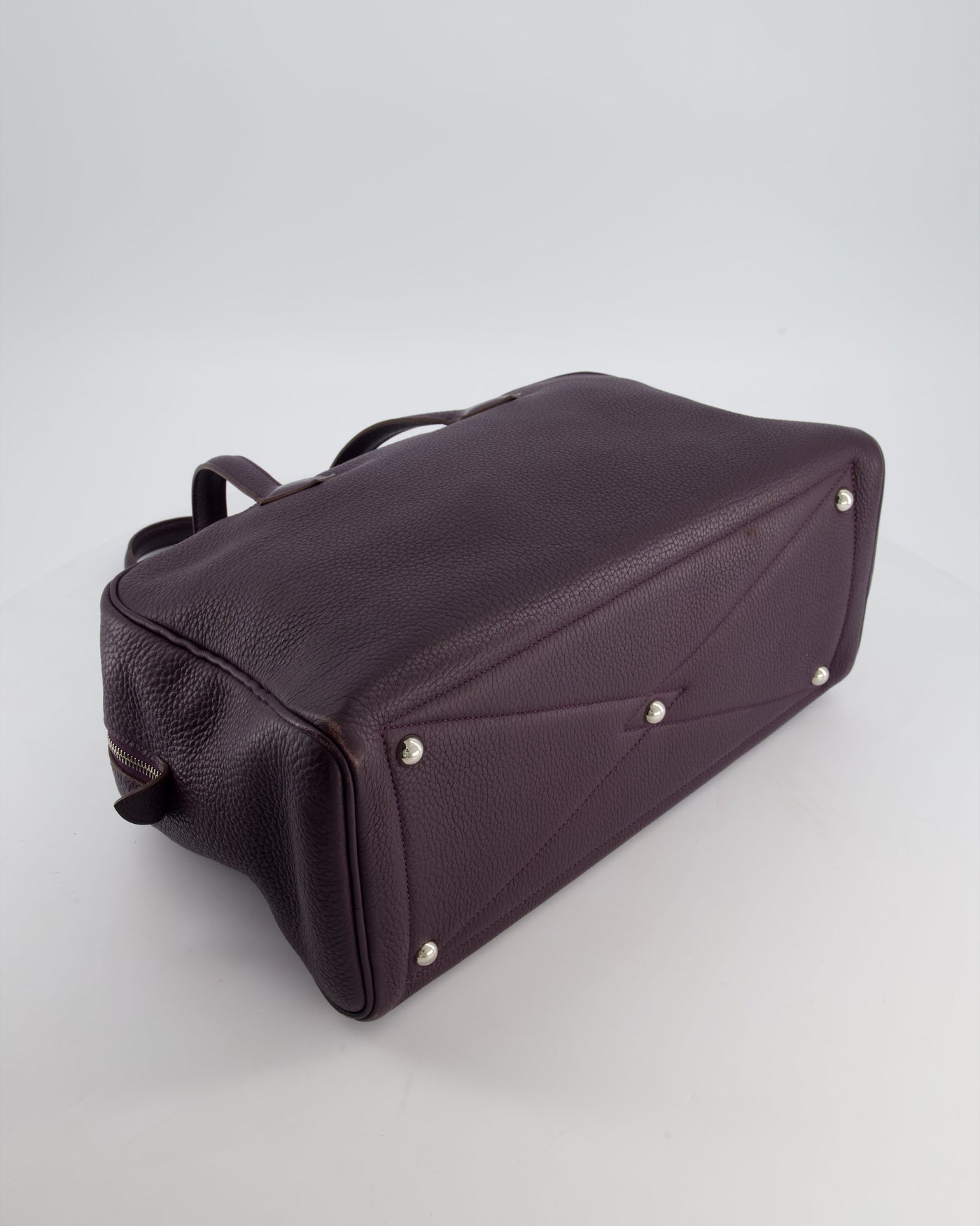 Hermes Victoria II 35cm Bag in Raisin Clemence Leather with Palladium Hardware - Product Image 15