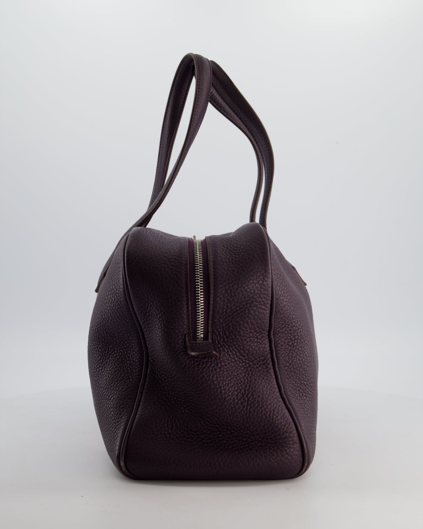Hermes Victoria II 35cm Bag in Raisin Clemence Leather with Palladium Hardware - Product Image 3