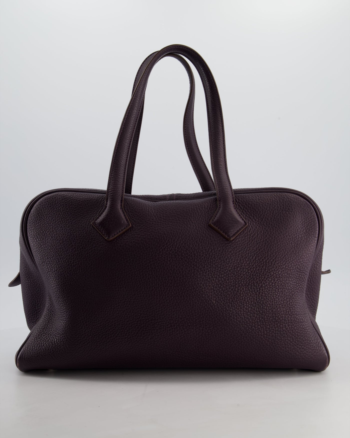 Hermes Victoria II 35cm Bag in Raisin Clemence Leather with Palladium Hardware - Product Image 5