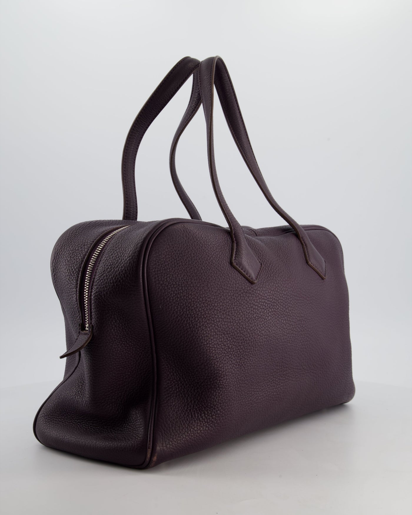 Hermes Victoria II 35cm Bag in Raisin Clemence Leather with Palladium Hardware - Product Image 6
