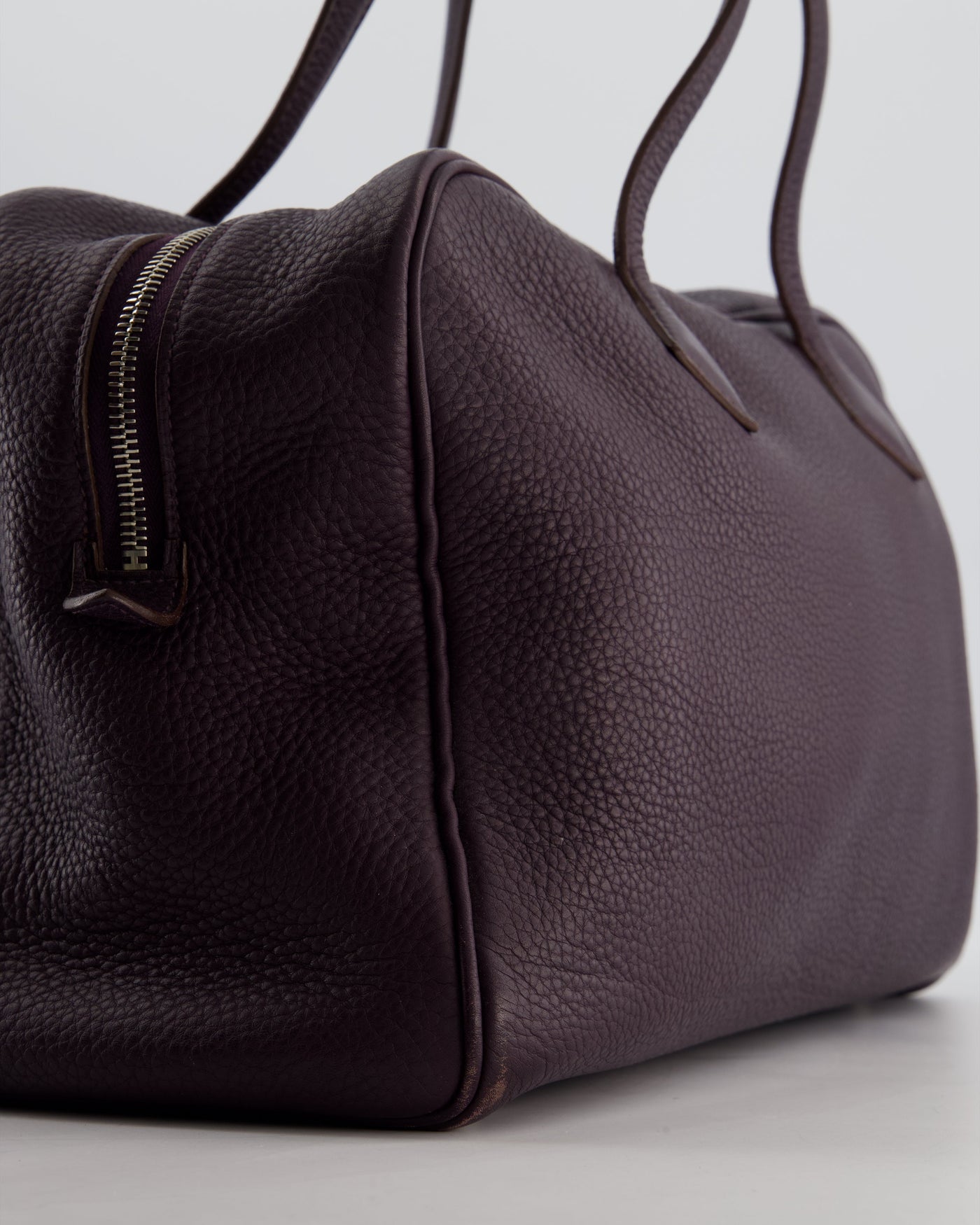 Hermes Victoria II 35cm Bag in Raisin Clemence Leather with Palladium Hardware - Product Image 8