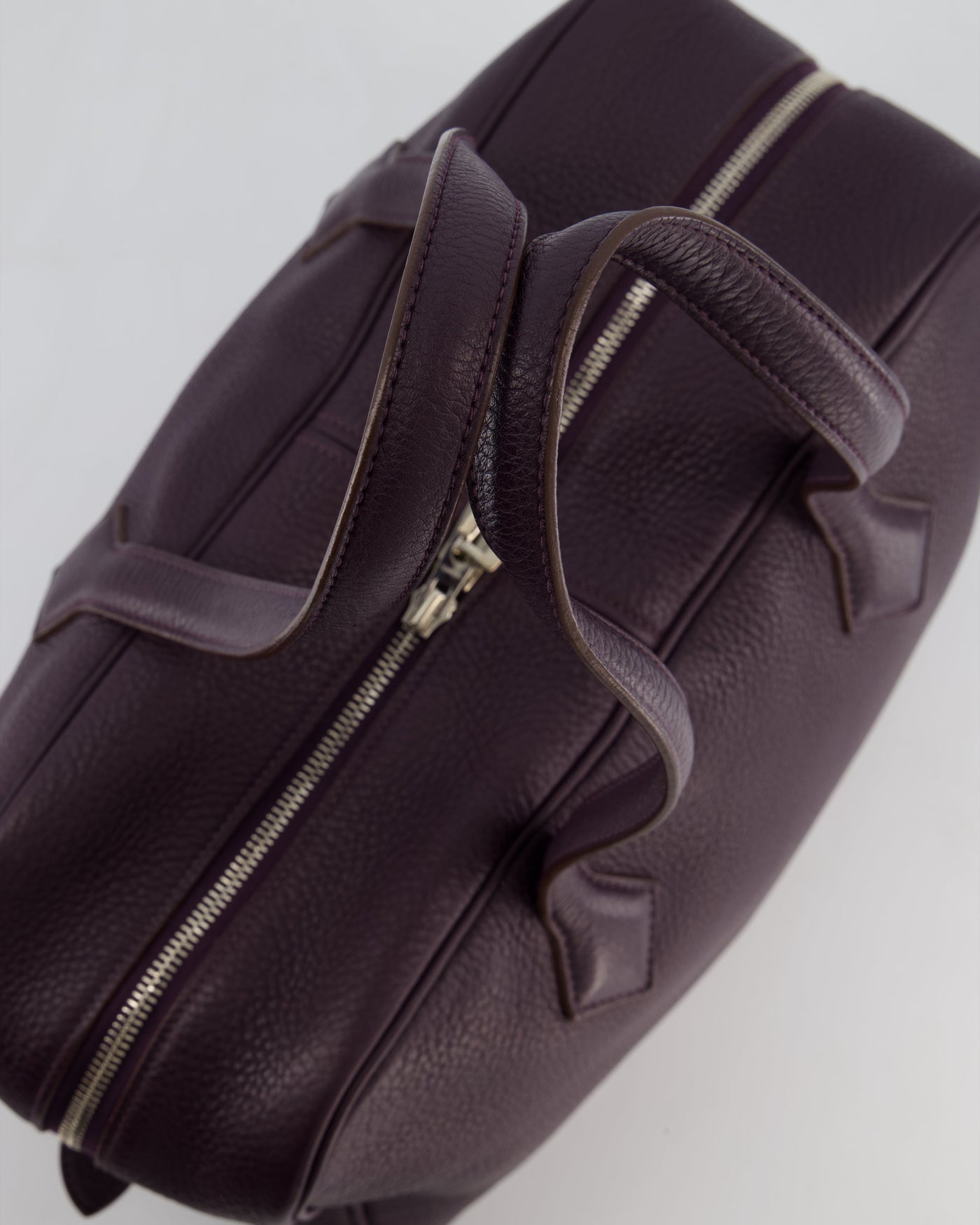 Hermes Victoria II 35cm Bag in Raisin Clemence Leather with Palladium Hardware - Product Image 13