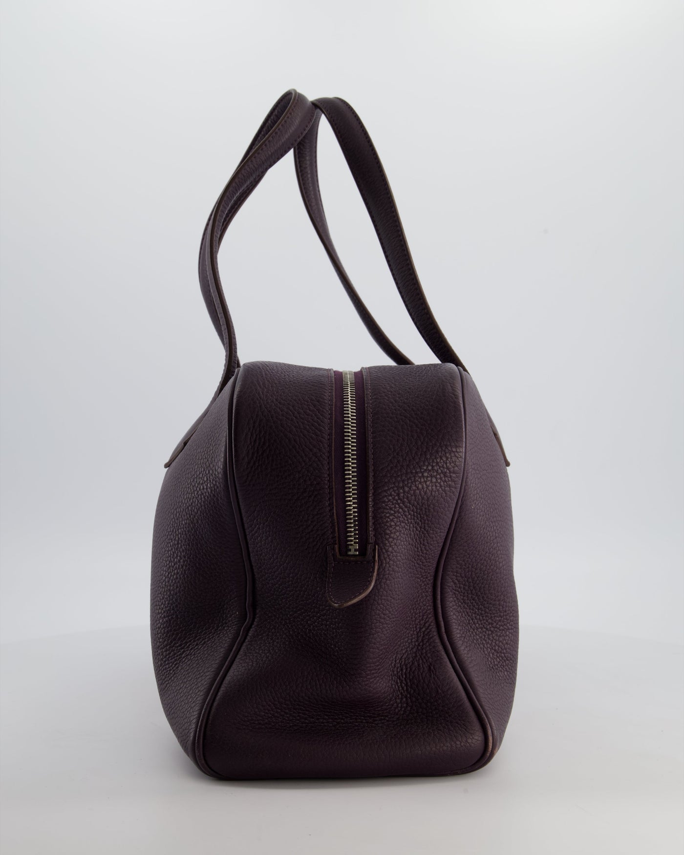 Hermes Victoria II 35cm Bag in Raisin Clemence Leather with Palladium Hardware - Product Image 14