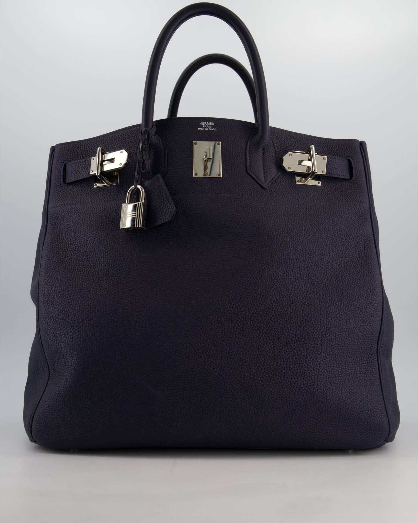 *RARE* Hermes HAC Bag 40 in Bleu Abysse Togo Leather With Palladium Hardware - Product Image 3