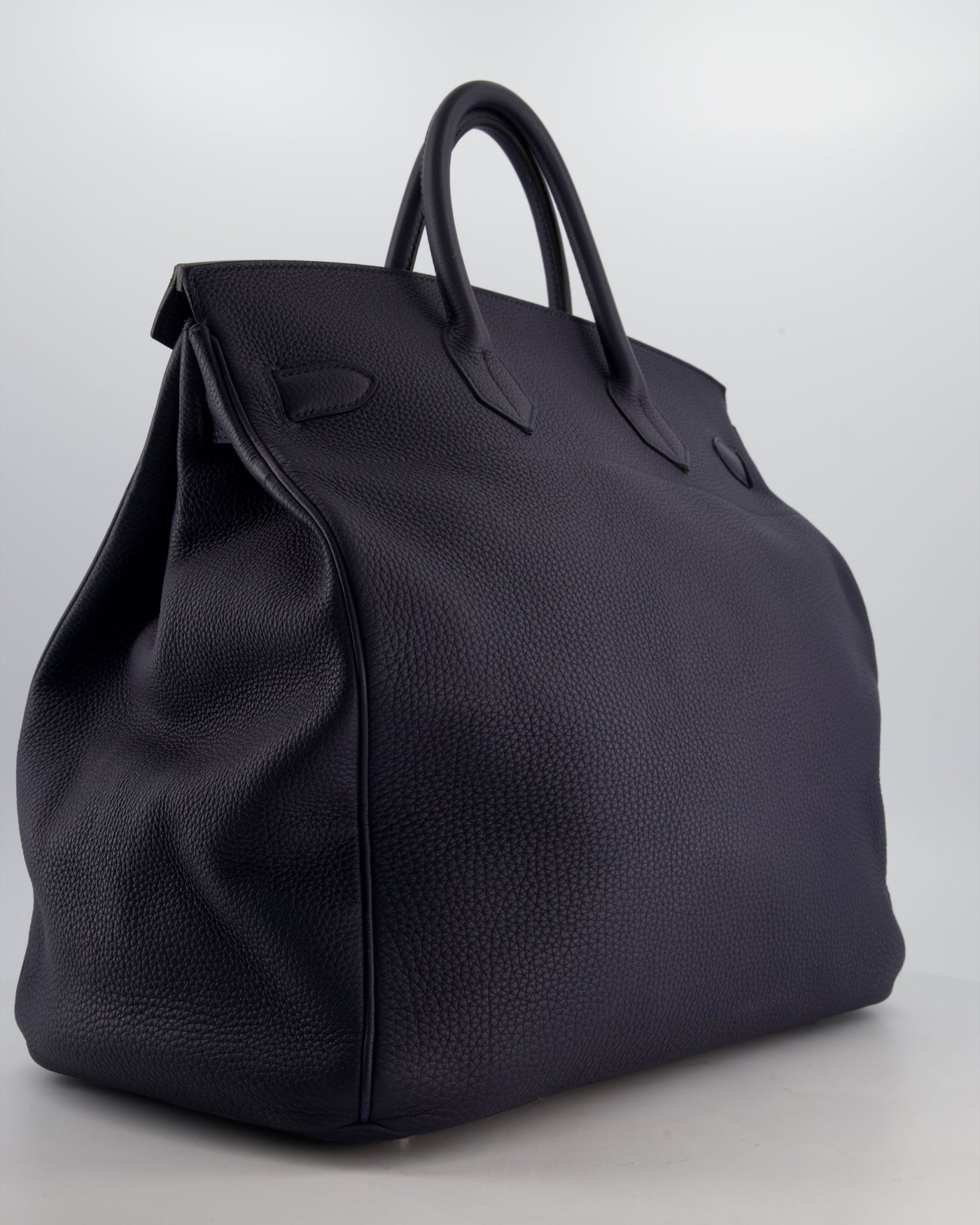 *RARE* Hermes HAC Bag 40 in Bleu Abysse Togo Leather With Palladium Hardware - Product Image 8