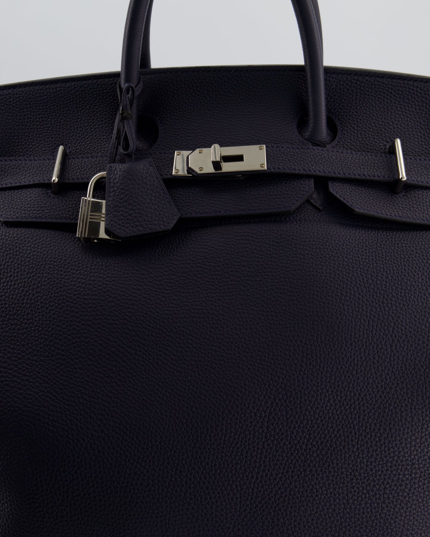 *RARE* Hermes HAC Bag 40 in Bleu Abysse Togo Leather With Palladium Hardware - Product Image 16