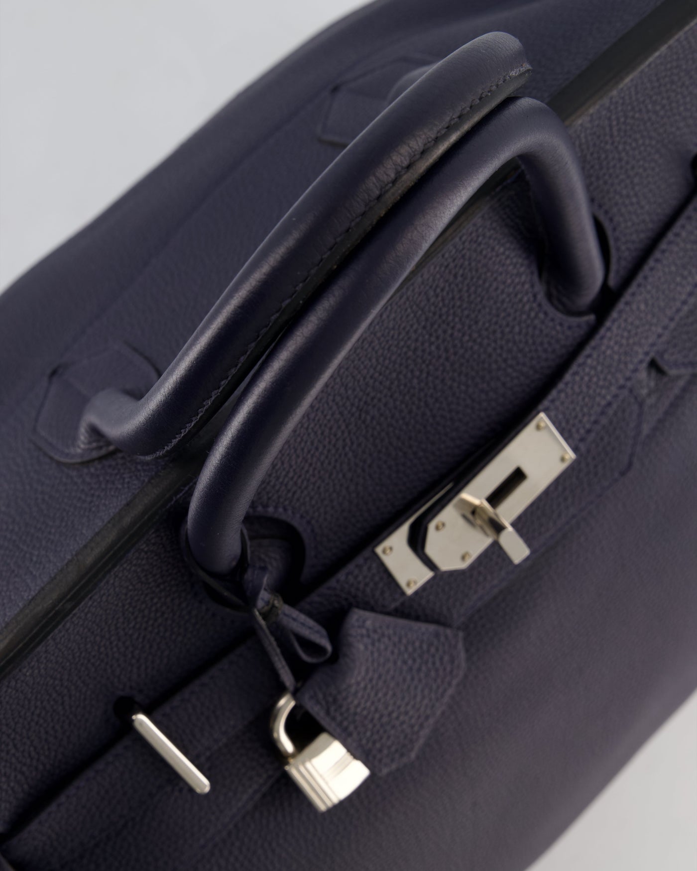 *RARE* Hermes HAC Bag 40 in Bleu Abysse Togo Leather With Palladium Hardware - Product Image 18