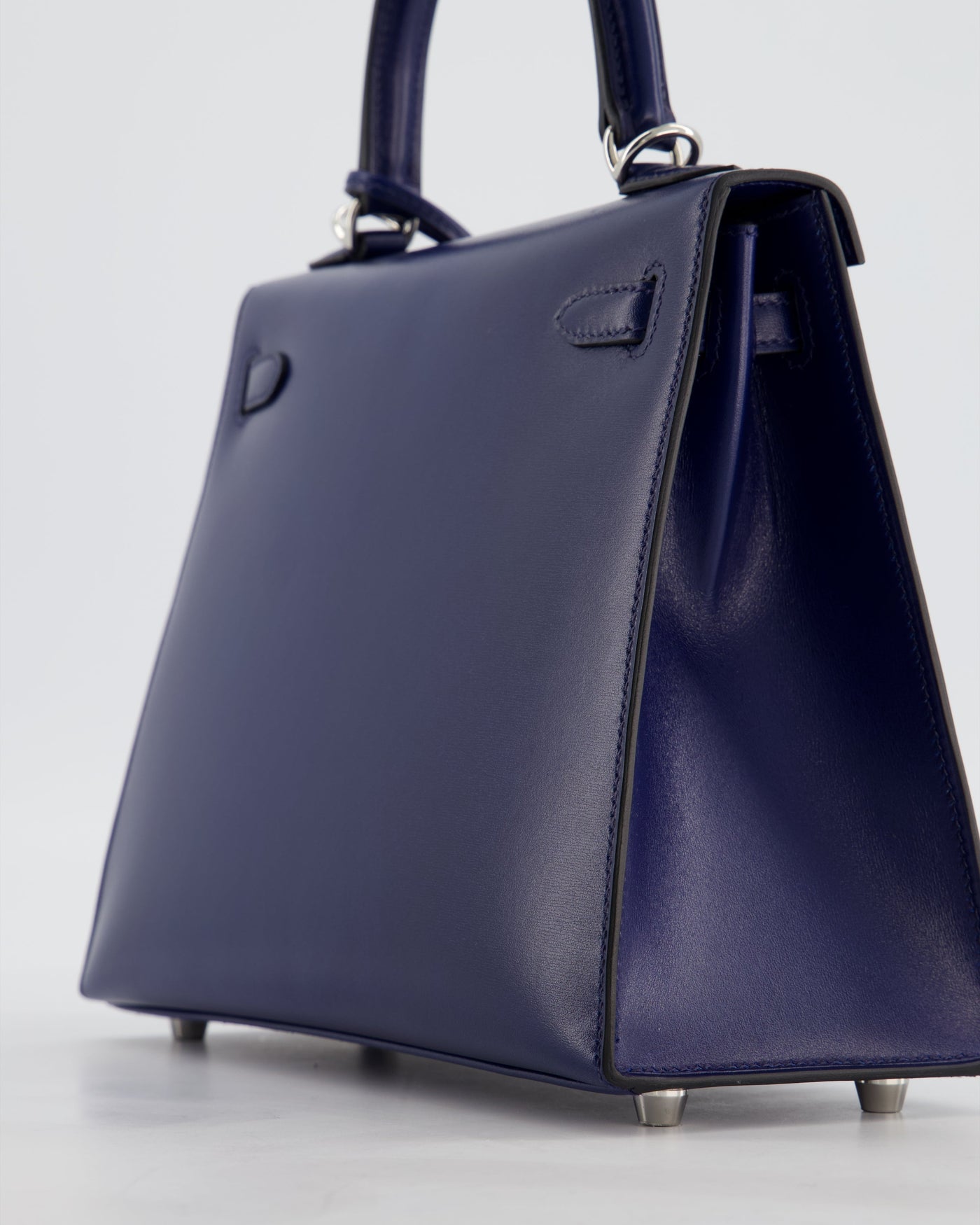 *RARE* Hermes Kelly 25 Sellier Bag in Bleu Saphir Box Leather with Palladium Hardware - Product Image 12