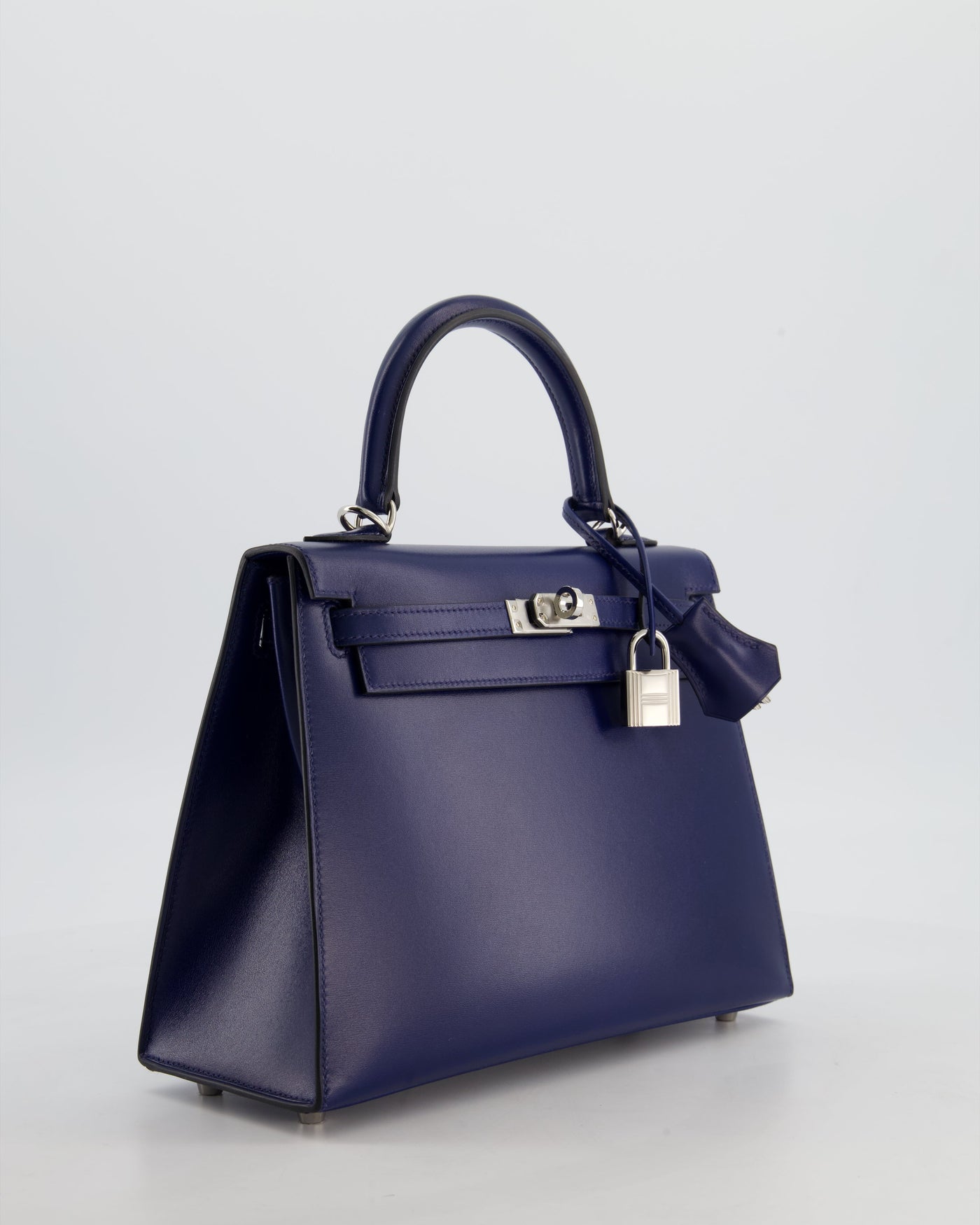 *RARE* Hermes Kelly 25 Sellier Bag in Bleu Saphir Box Leather with Palladium Hardware - Product Image 3