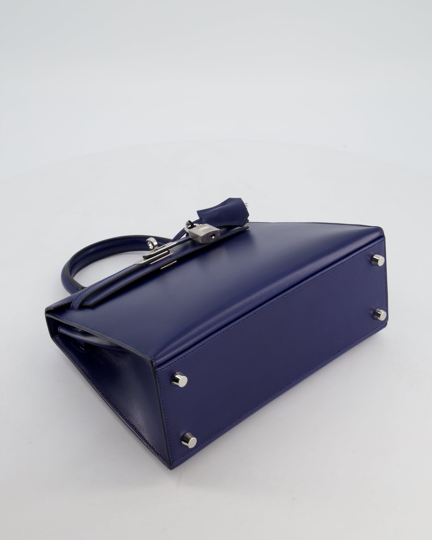 *RARE* Hermes Kelly 25 Sellier Bag in Bleu Saphir Box Leather with Palladium Hardware - Product Image 19
